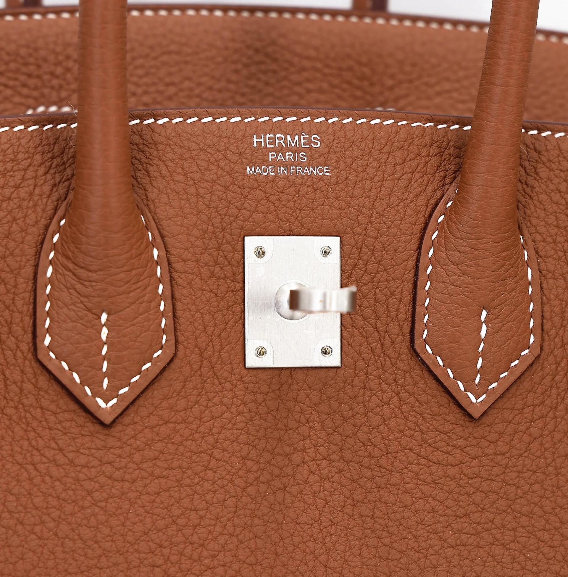 Brand New ( Rank N ) HERMÈS Birkin 25 Gold (37) Togo Brushed Palladium K (2025) - 10
