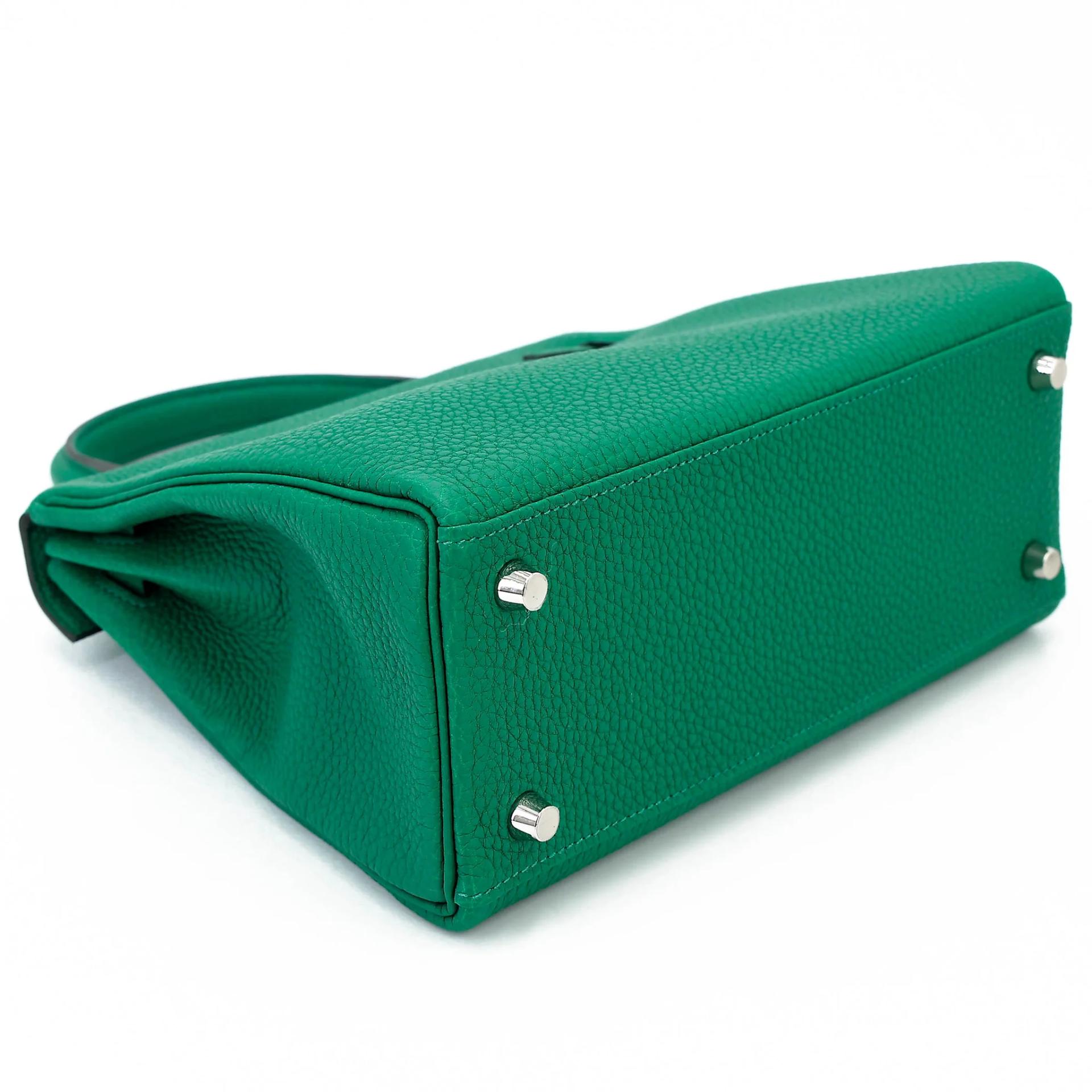 Unused ( Rank NS ) HERMÈS Kelly 25 Vert Vertigo (U4) Togo Palladium hardware B (2023) - 7