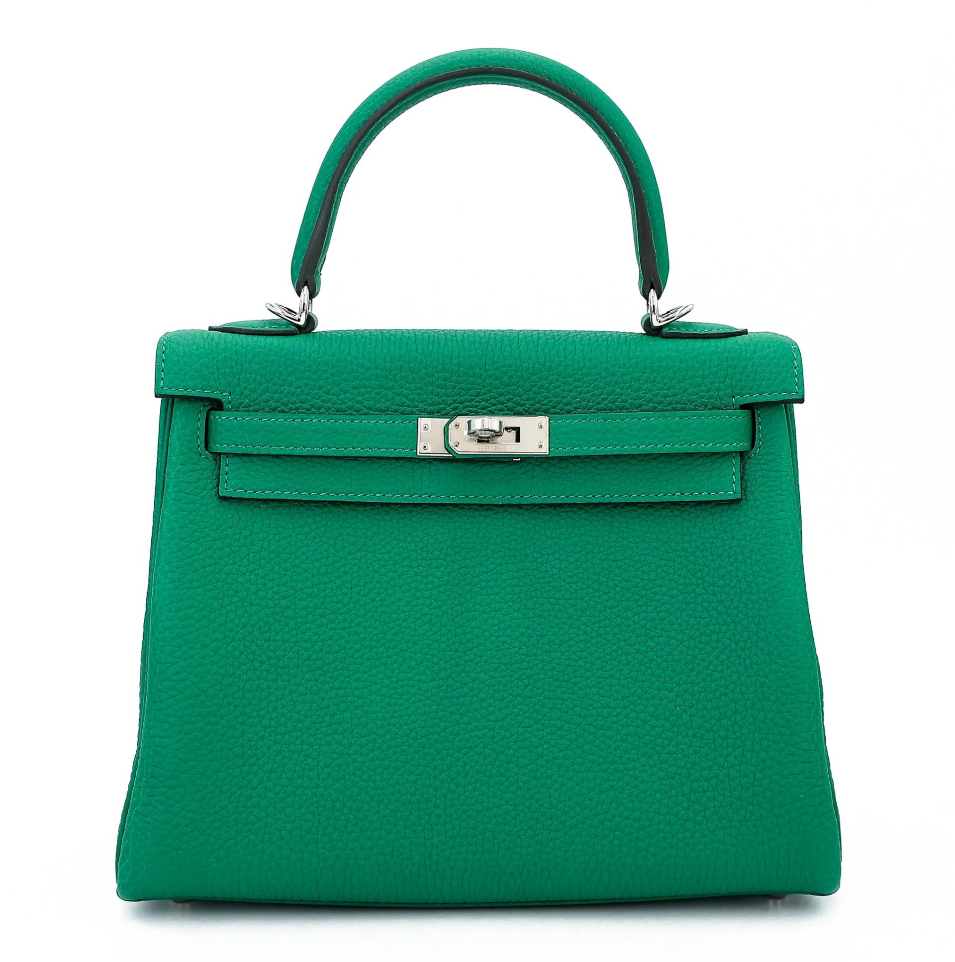 Unused ( Rank NS ) HERMÈS Kelly 25 Vert Vertigo (U4) Togo Palladium hardware B (2023) - 1