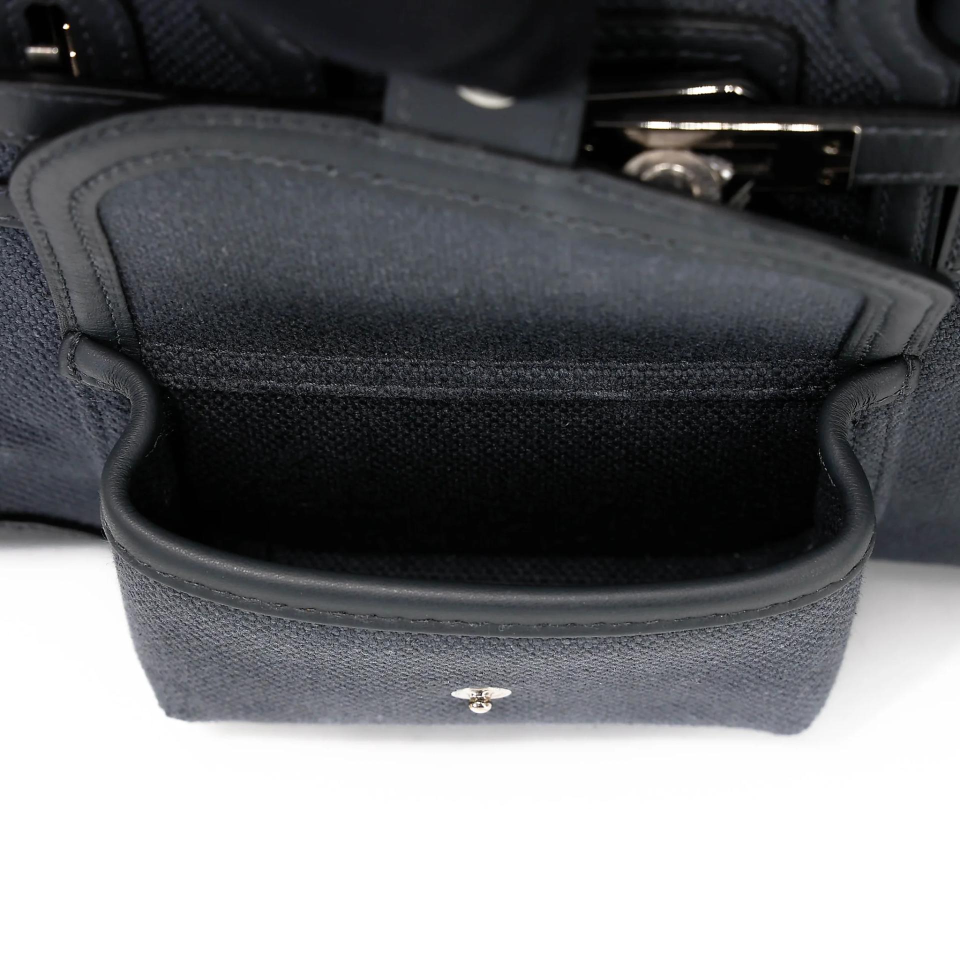 未使用保存品 HERMÈS 愛馬仕 限量收藏款 Birkin Cargo 25 H0 Gris misty 霧霾灰 Toile Goeland 帆布 Swift牛皮 銀扣 W刻 2024年 - 11