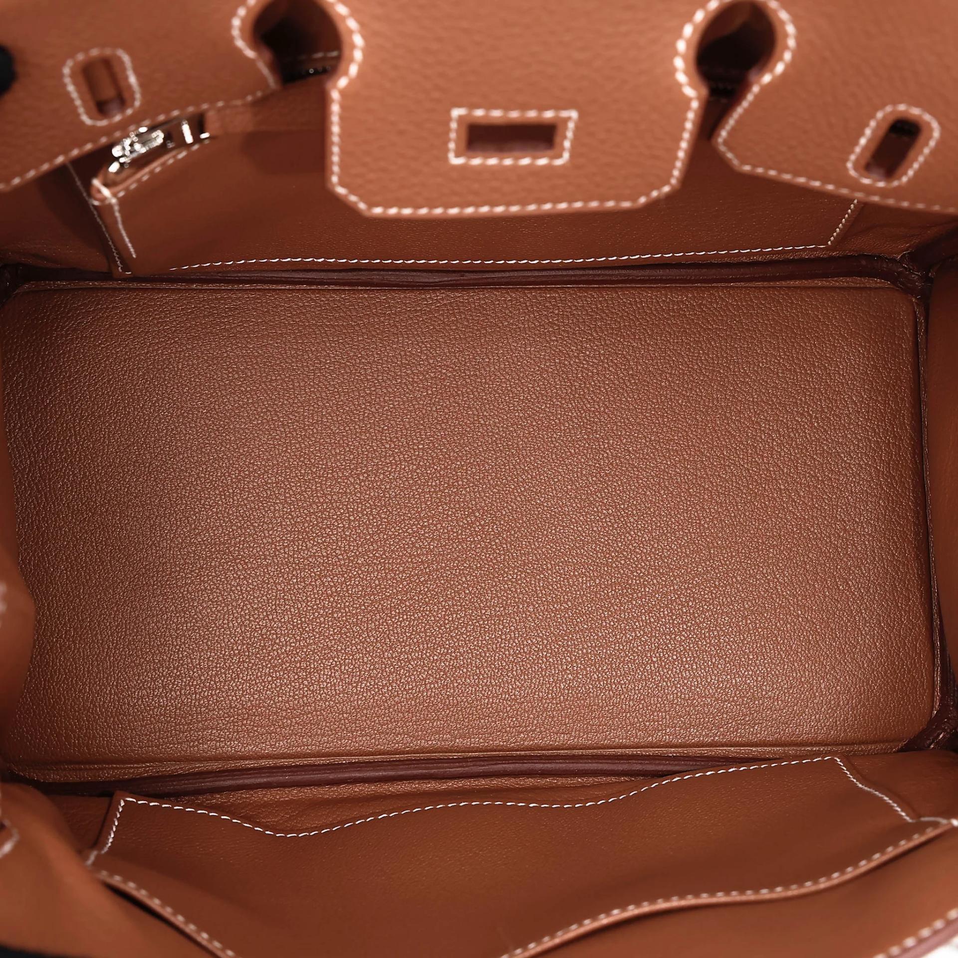 Brand New ( Rank N ) HERMÈS Birkin 25 Gold (37) Togo Brushed Palladium K (2025) - 15