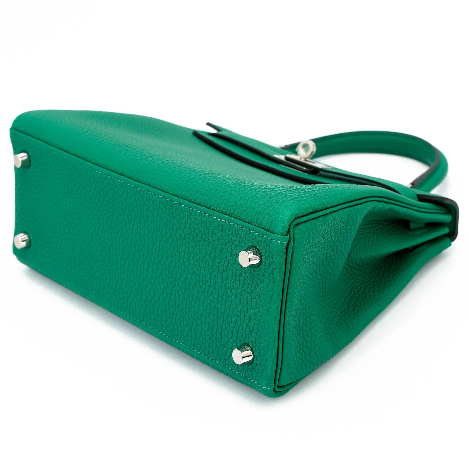 Unused ( Rank NS ) HERMÈS Kelly 25 Vert Vertigo (U4) Togo Palladium hardware B (2023) - 4