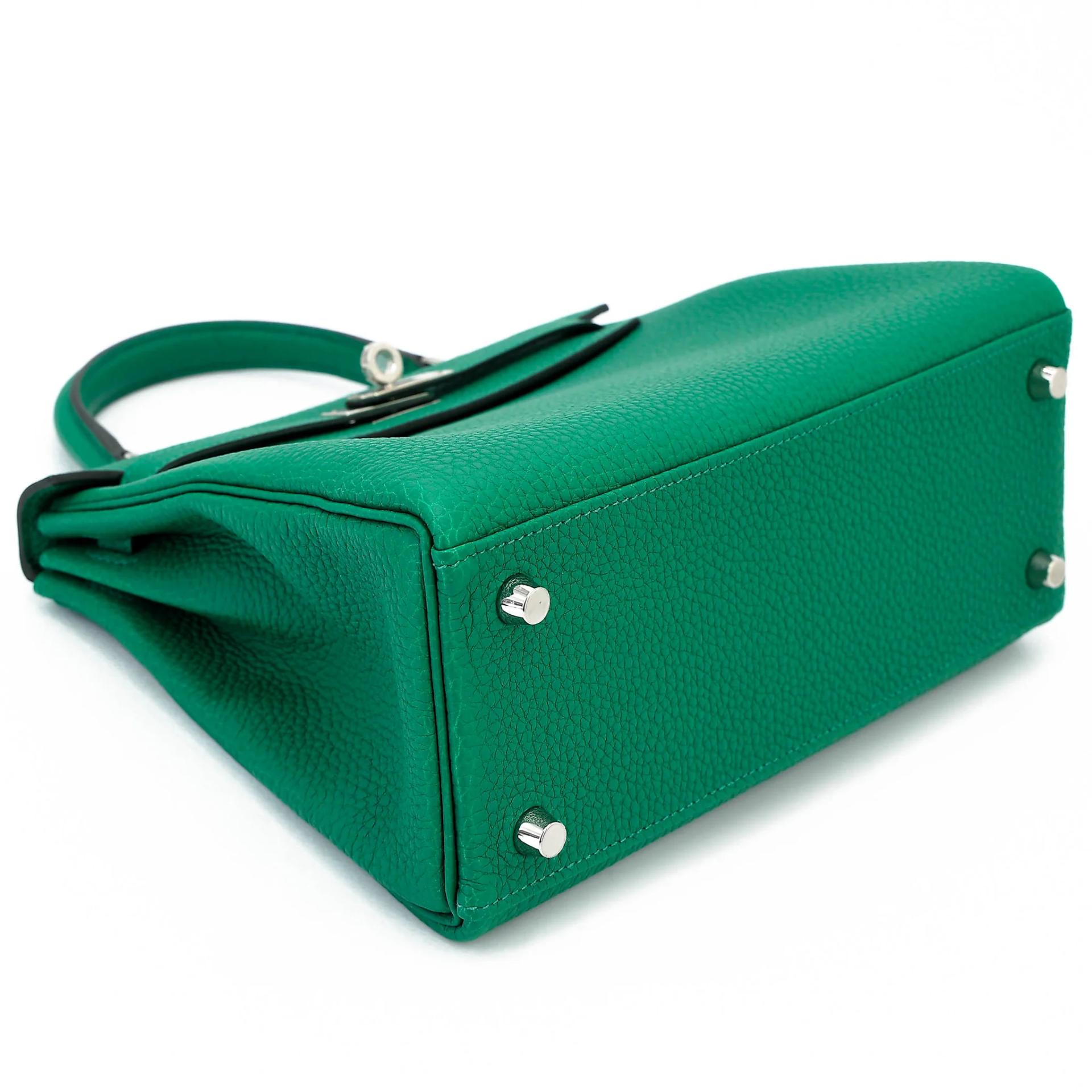 Unused ( Rank NS ) HERMÈS Kelly 25 Vert Vertigo (U4) Togo Palladium hardware B (2023) - 5
