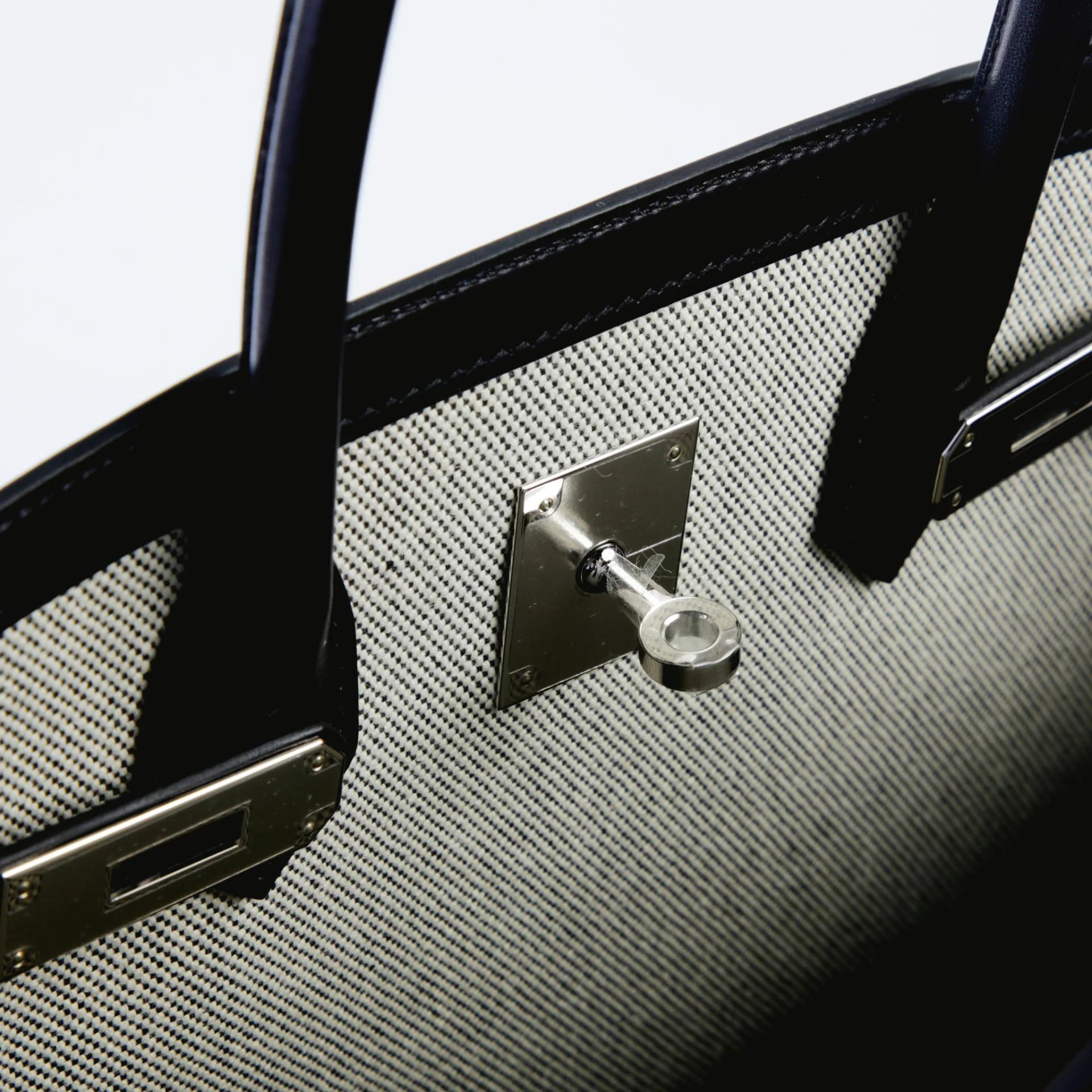 全新 HERMÈS 爱马仕 Birkin 35  A L'Envers Ecru色 89 黑色 Noir (Black) Toile H 帆布 Volupto小牛皮 银扣 G刻 2026年 - 9