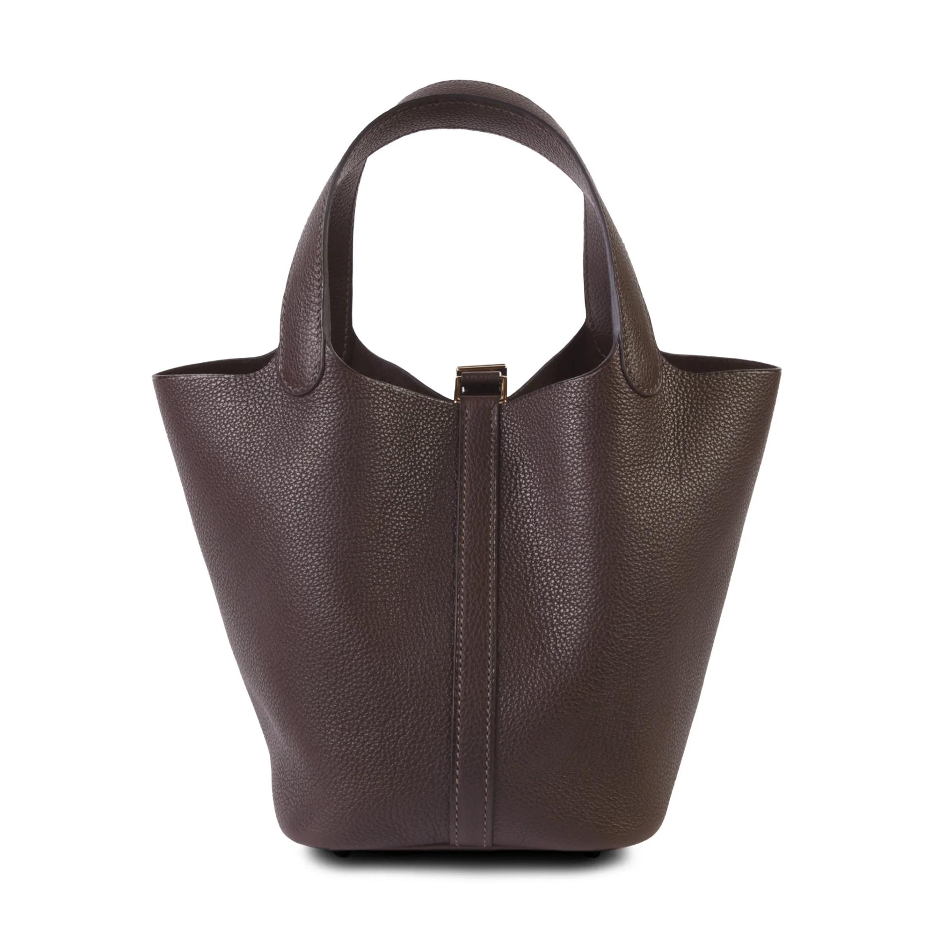 Brand New ( Rank N ) HERMÈS Picotin Lock PM Ebene (46) Barenia Faubourg Gold hardware G (2026) - 2