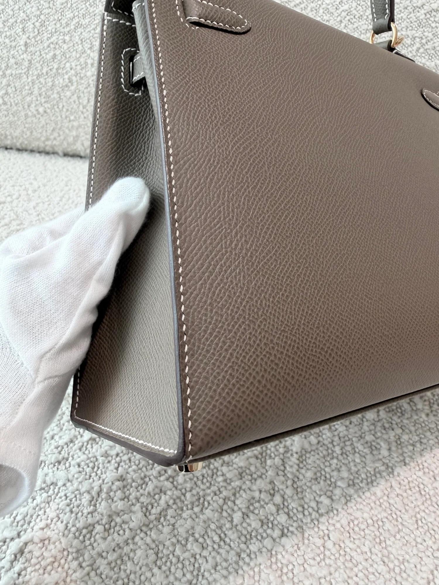 ランク SA HERMÈS エルメス ケリー25 セリエ エトゥープ (18) エプソン ゴールド金具 U刻印 (2022) - 12