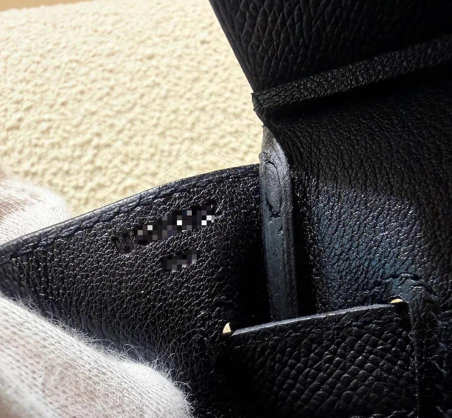 Very Good ( Rank A) HERMÈS Birkin 30 Noir (89) Epsom Palladium hardware U (2022) - 22