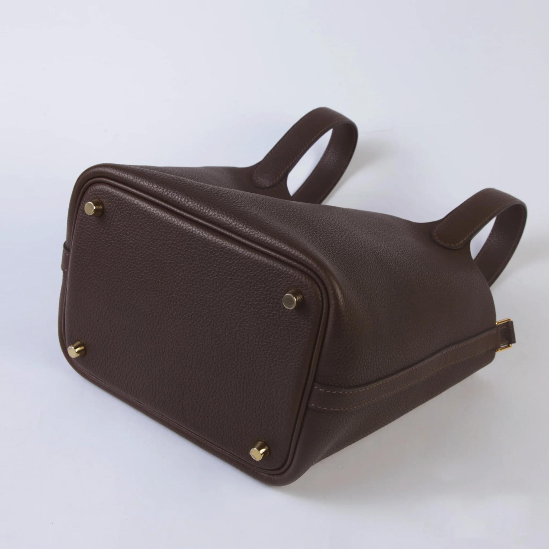 Brand New ( Rank N ) HERMÈS Picotin Lock PM Ebene (46) Barenia Faubourg Gold hardware G (2026) - 9