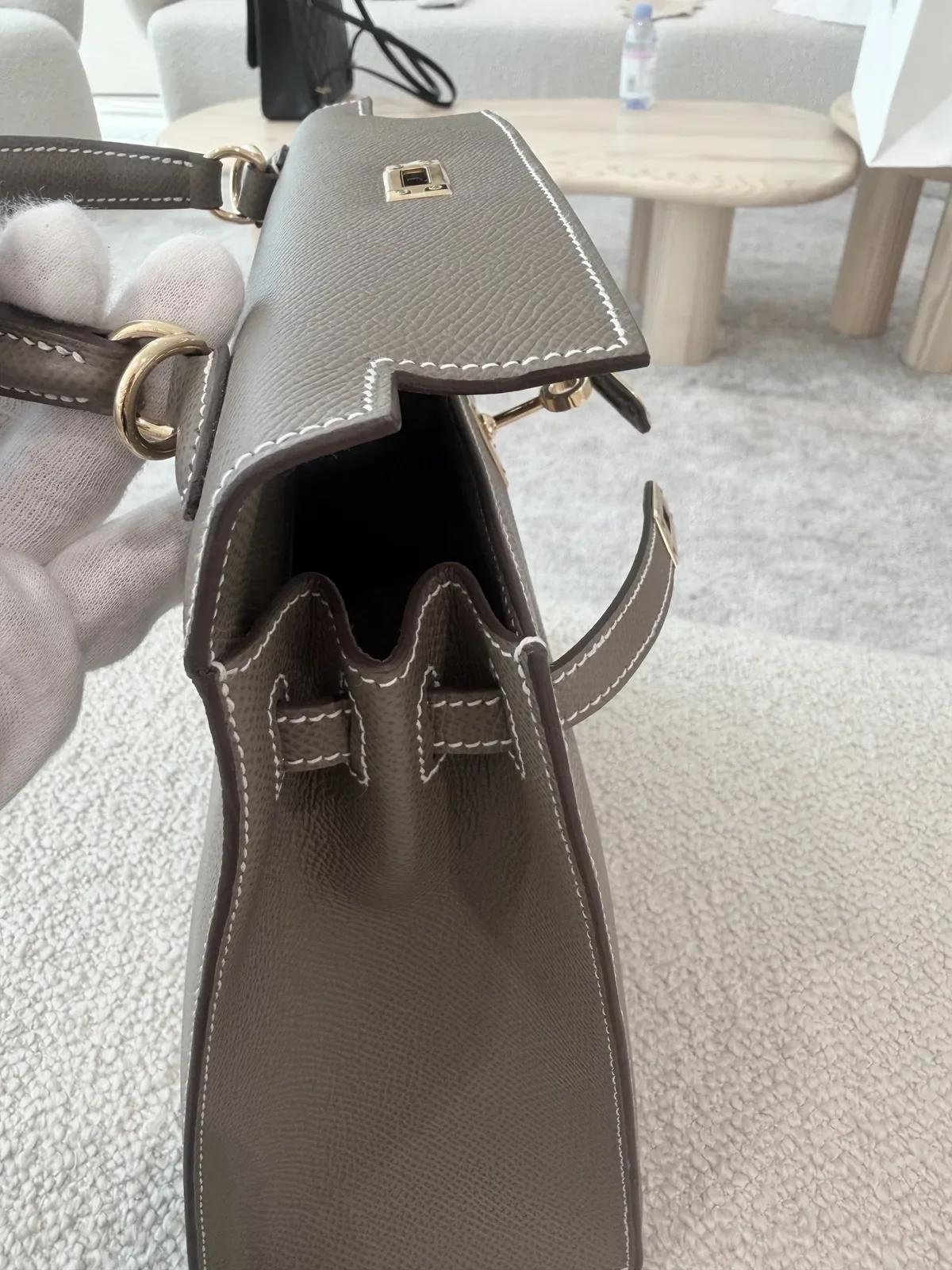 ランク SA HERMÈS エルメス ケリー25 セリエ エトゥープ (18) エプソン ゴールド金具 U刻印 (2022) - 6