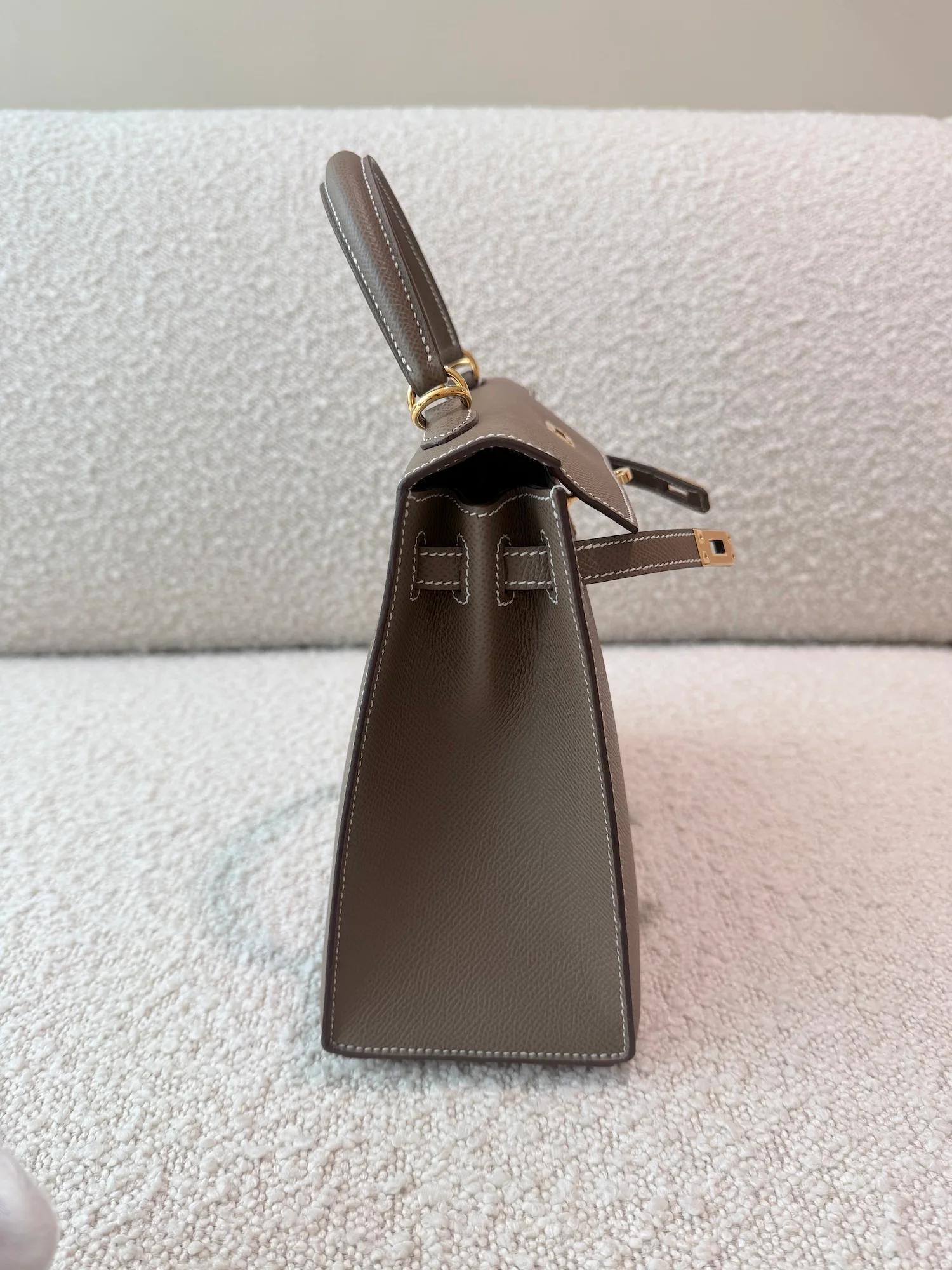 ランク SA HERMÈS エルメス ケリー25 セリエ エトゥープ (18) エプソン ゴールド金具 U刻印 (2022) - 8