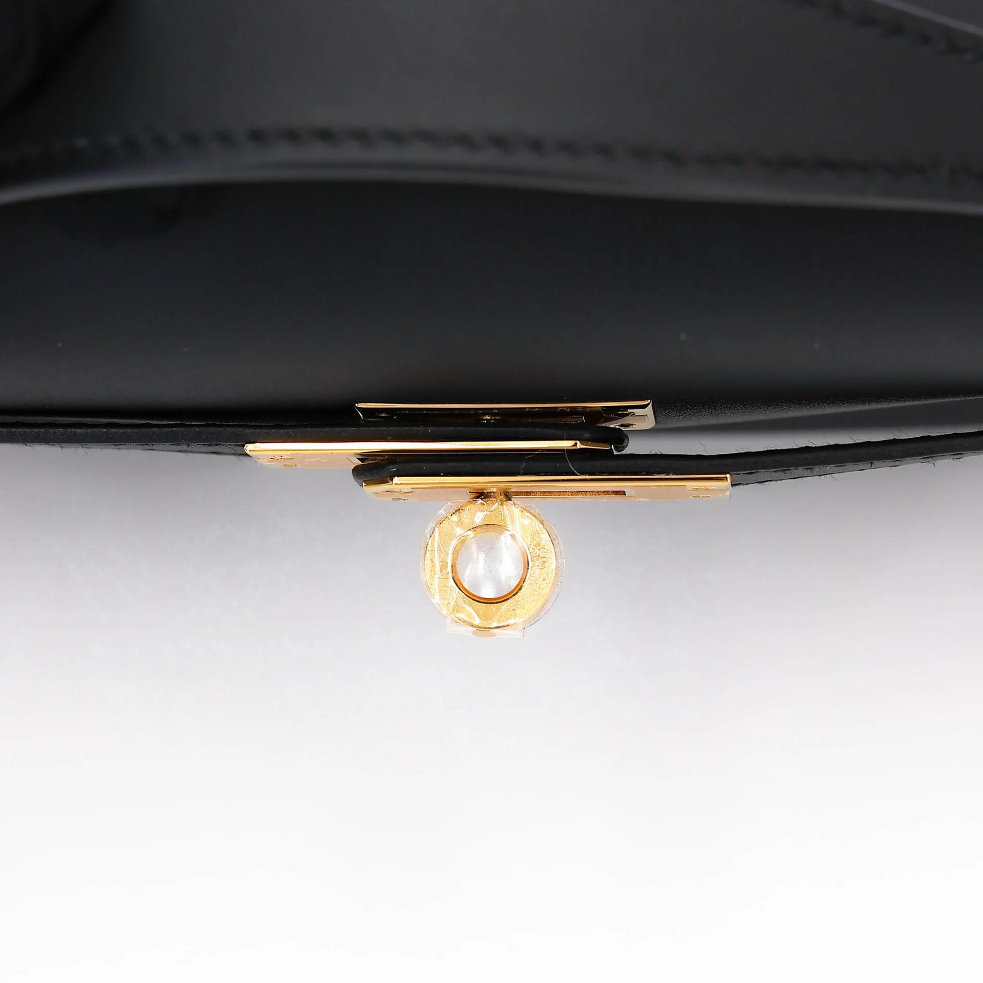 Brand New ( Rank N ) HERMÈS Kelly Pochette Noir (89) Swift Gold hardware K (2025) - 9