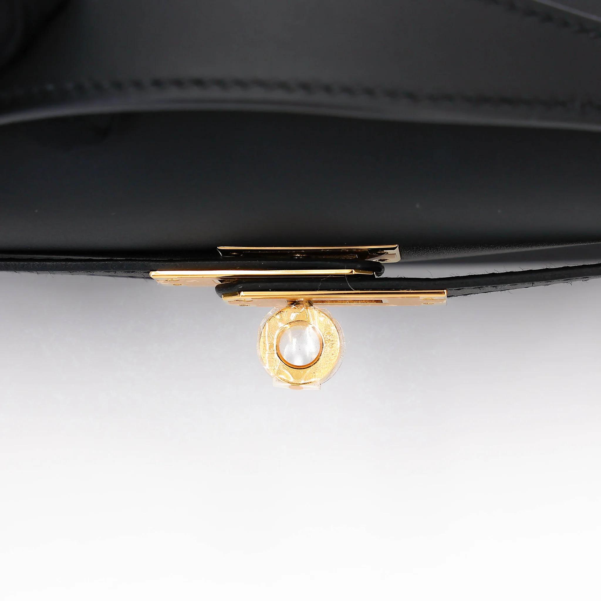 Brand New ( Rank N ) HERMÈS Kelly Pochette Noir (89) Swift Gold hardware K (2025) - 9
