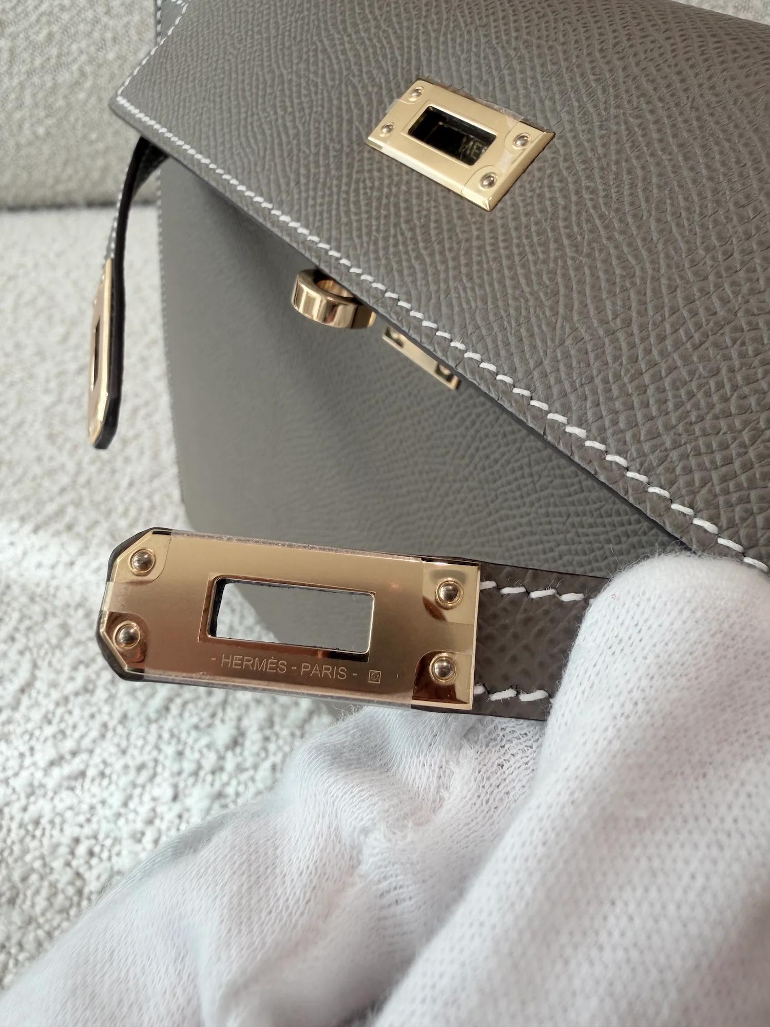 ランク SA HERMÈS エルメス ケリー25 セリエ エトゥープ (18) エプソン ゴールド金具 U刻印 (2022) - 16