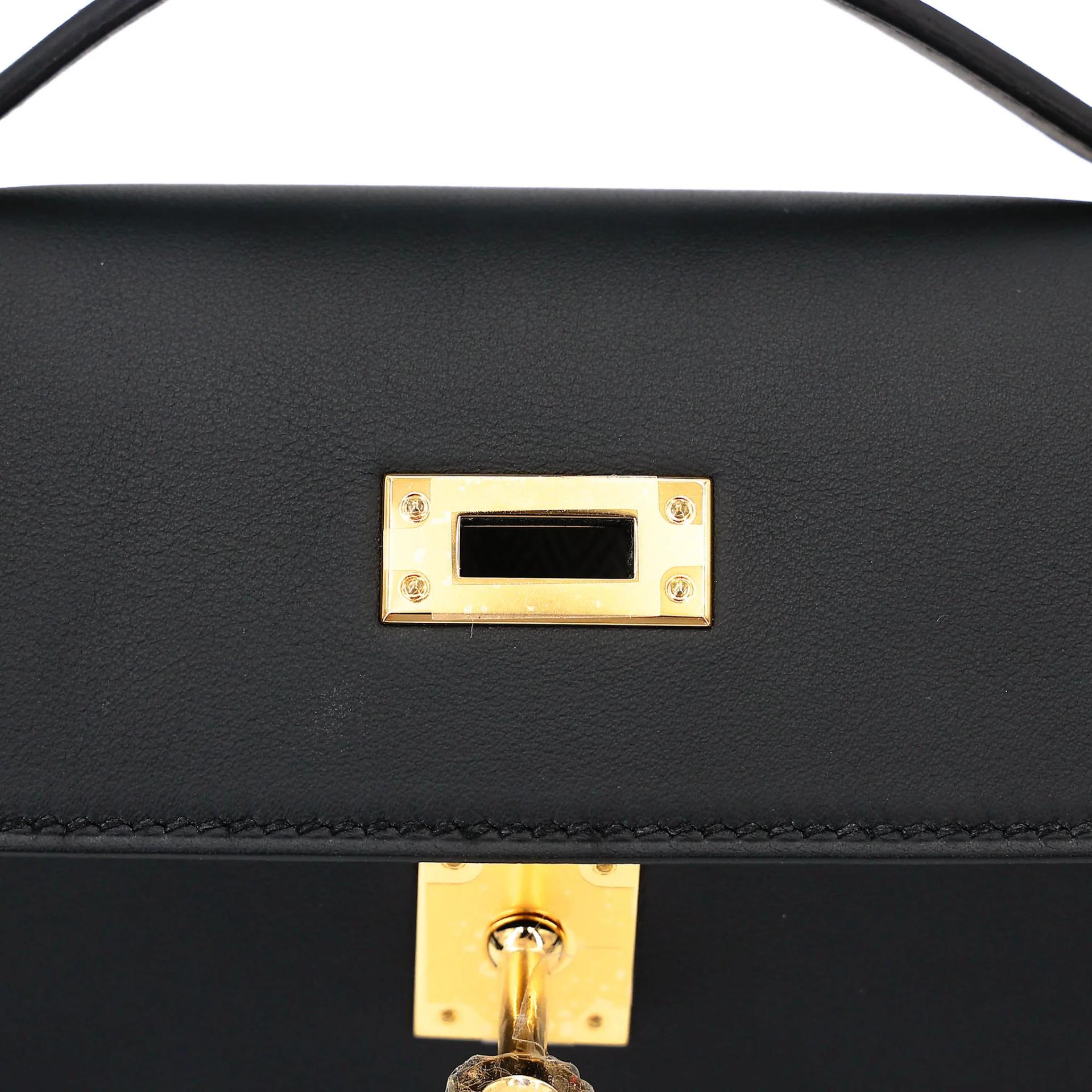 Brand New ( Rank N ) HERMÈS Kelly Pochette Noir (89) Swift Gold hardware K (2025) - 10
