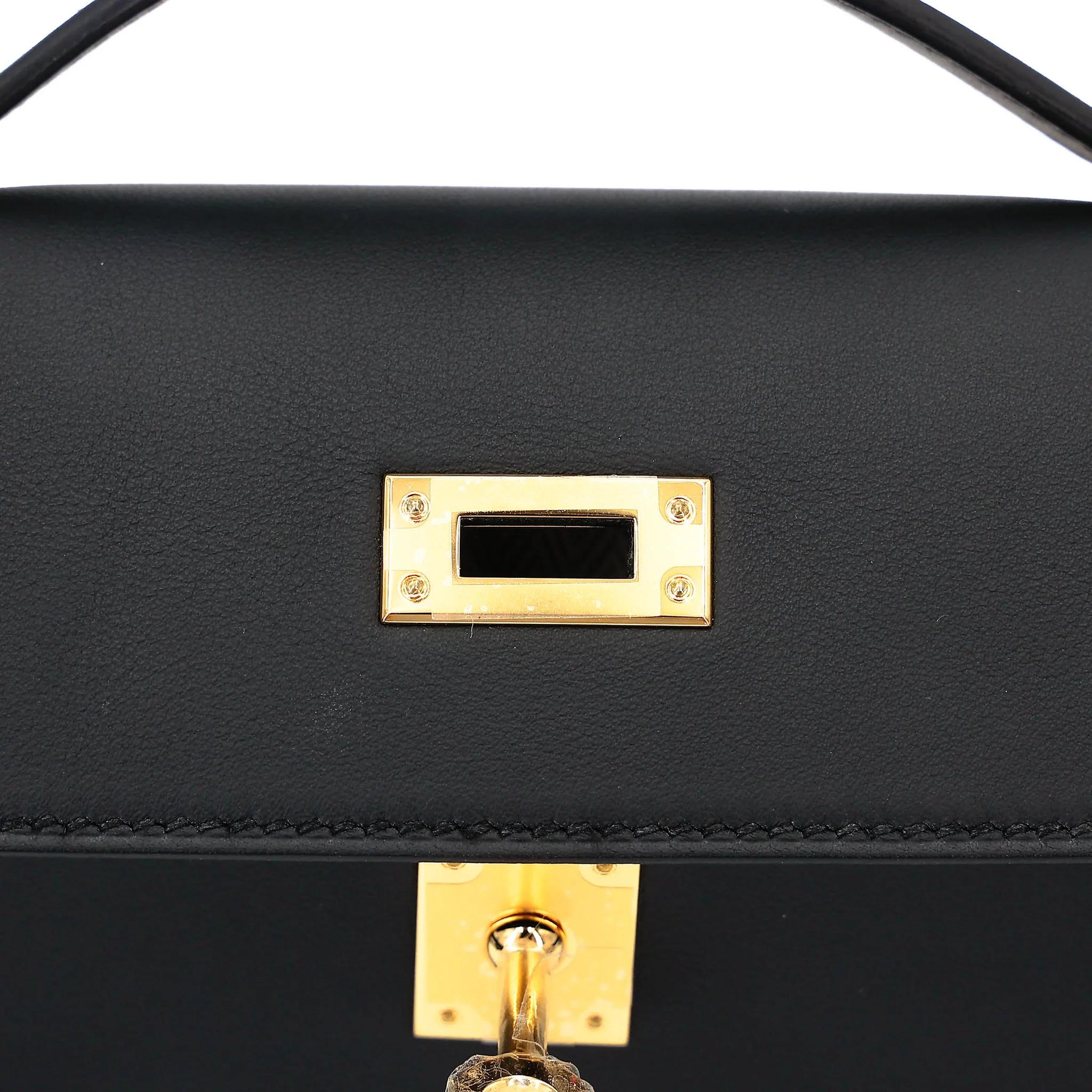 Brand New ( Rank N ) HERMÈS Kelly Pochette Noir (89) Swift Gold hardware K (2025) - 10