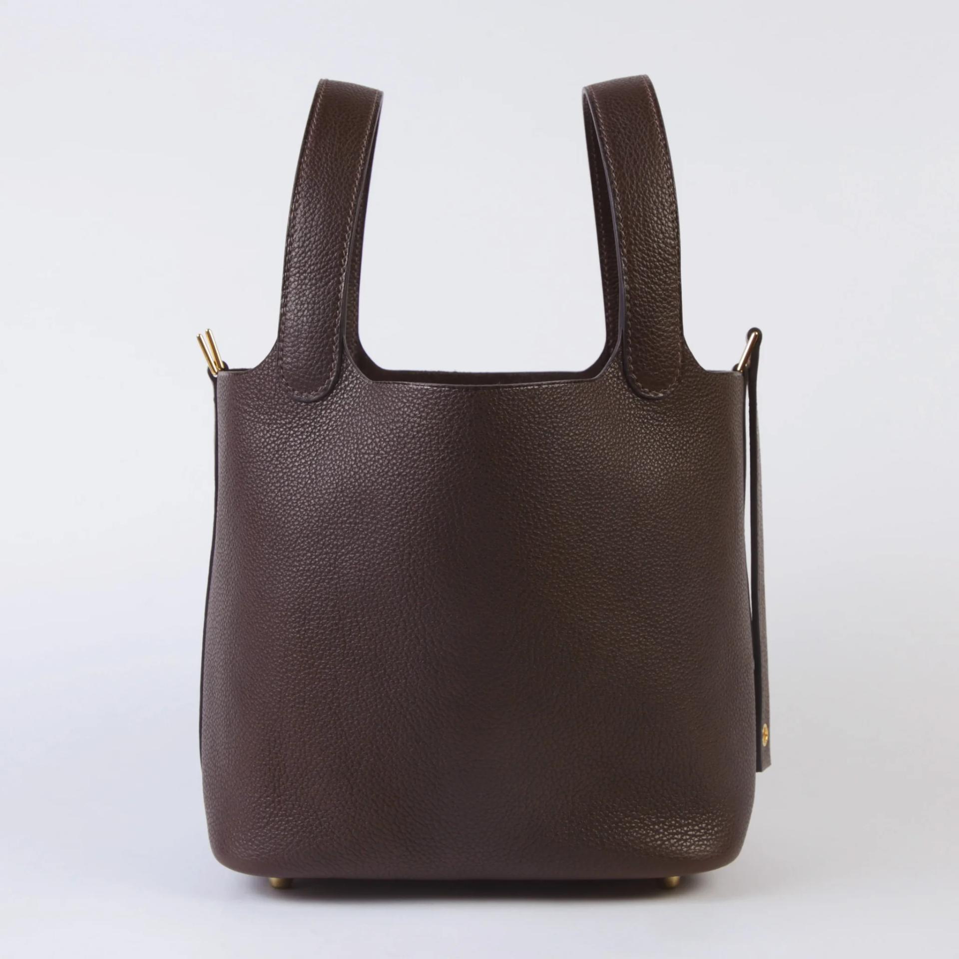 Brand New ( Rank N ) HERMÈS Picotin Lock PM Ebene (46) Barenia Faubourg Gold hardware G (2026) - 4