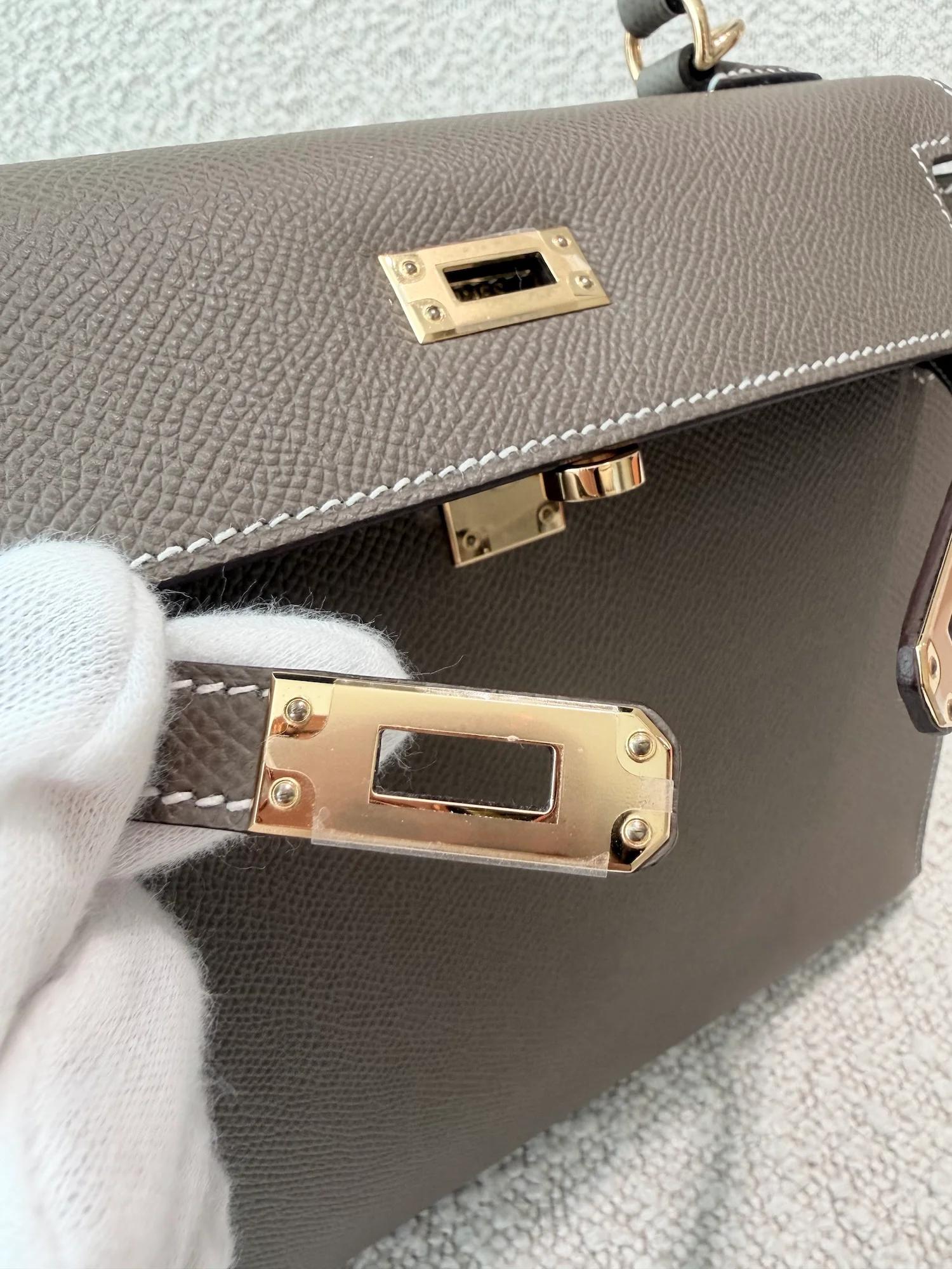 ランク SA HERMÈS エルメス ケリー25 セリエ エトゥープ (18) エプソン ゴールド金具 U刻印 (2022) - 15