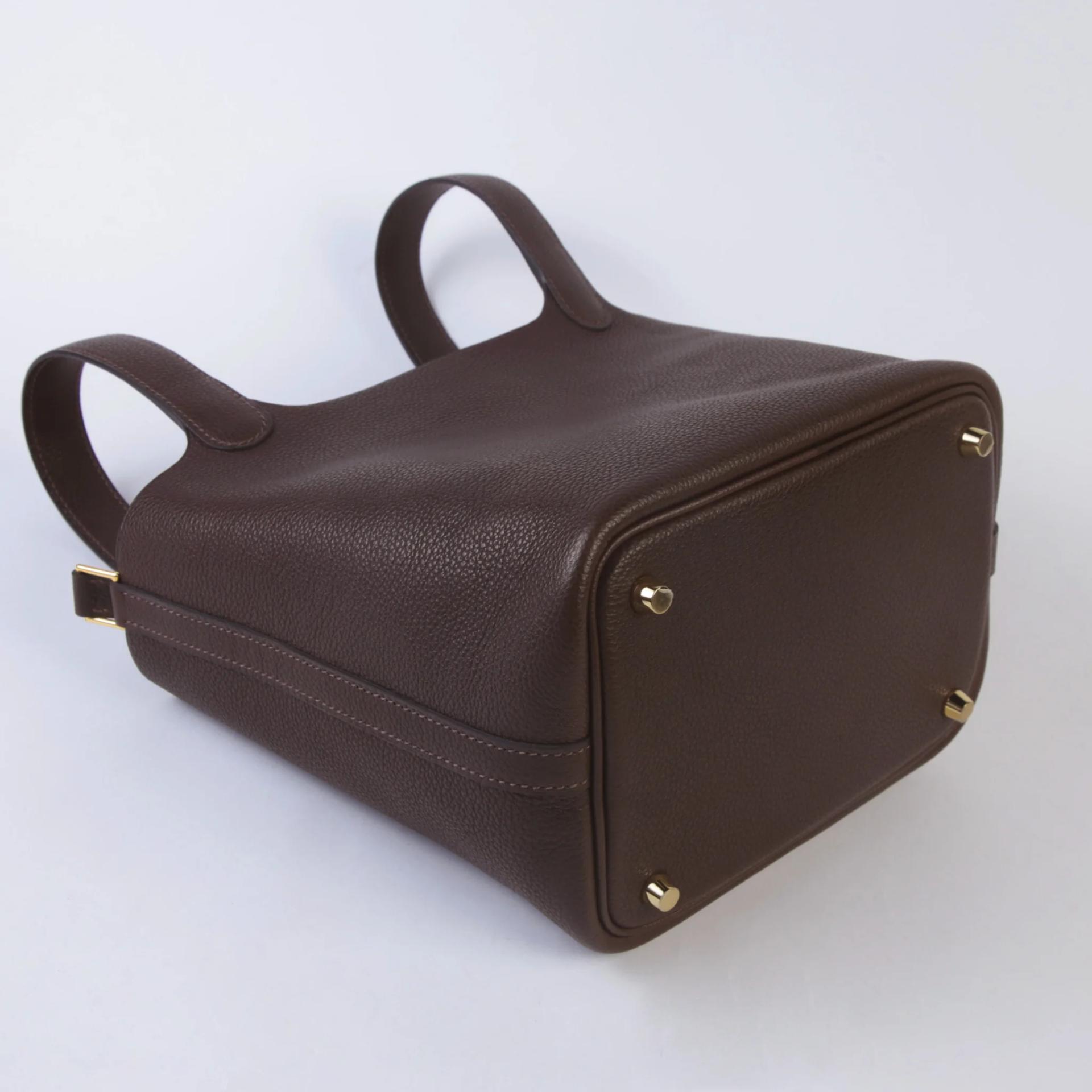 Brand New ( Rank N ) HERMÈS Picotin Lock PM Ebene (46) Barenia Faubourg Gold hardware G (2026) - 6