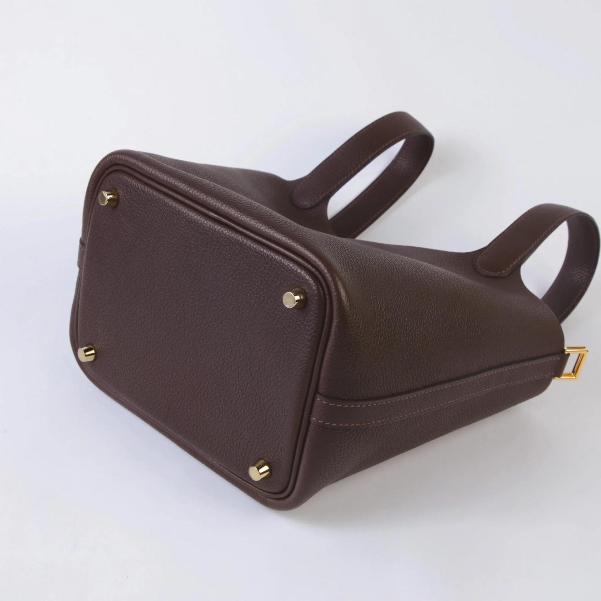 Brand New ( Rank N ) HERMÈS Picotin Lock PM Ebene (46) Barenia Faubourg Gold hardware G (2026) - 7