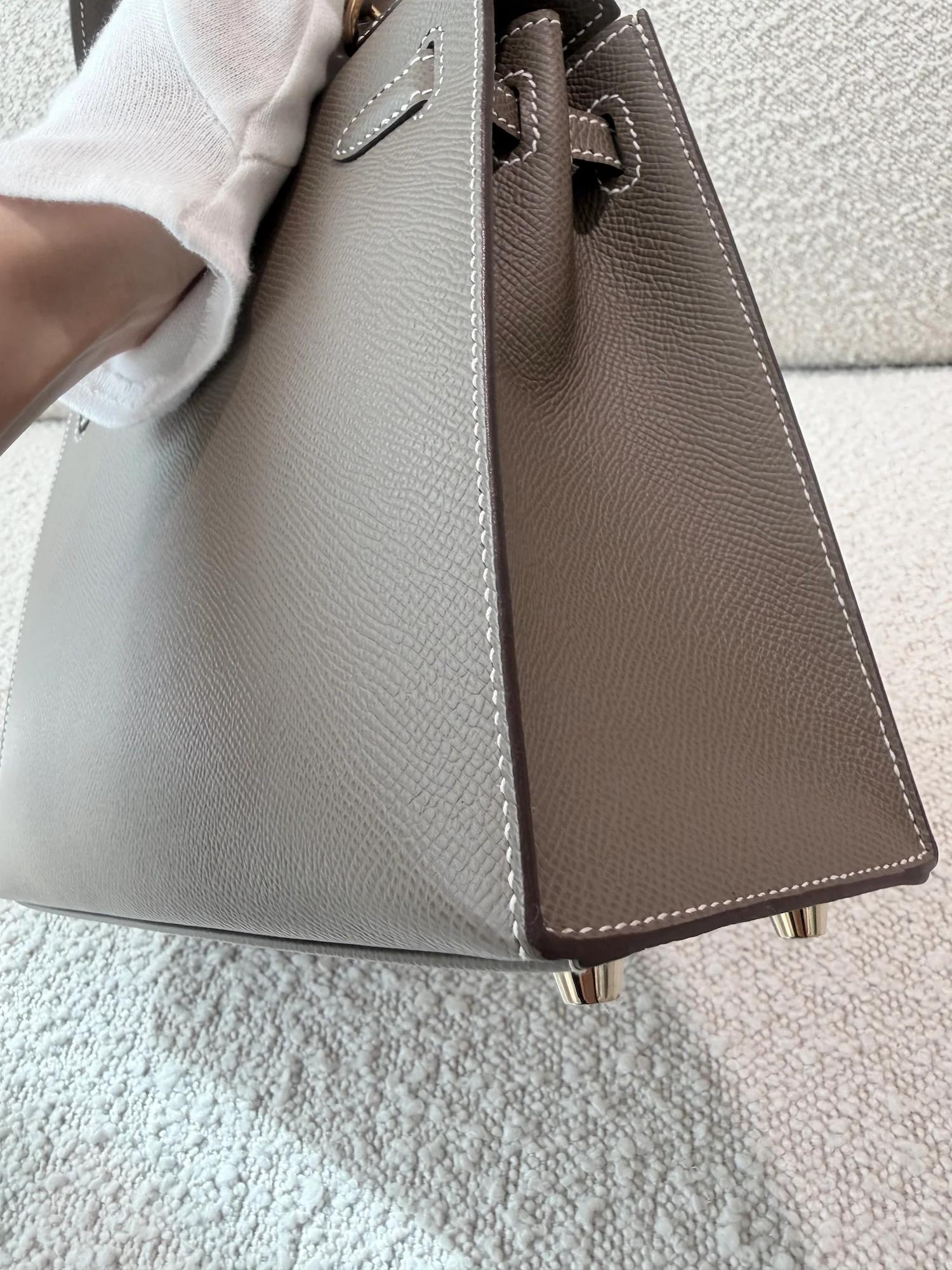ランク SA HERMÈS エルメス ケリー25 セリエ エトゥープ (18) エプソン ゴールド金具 U刻印 (2022) - 13