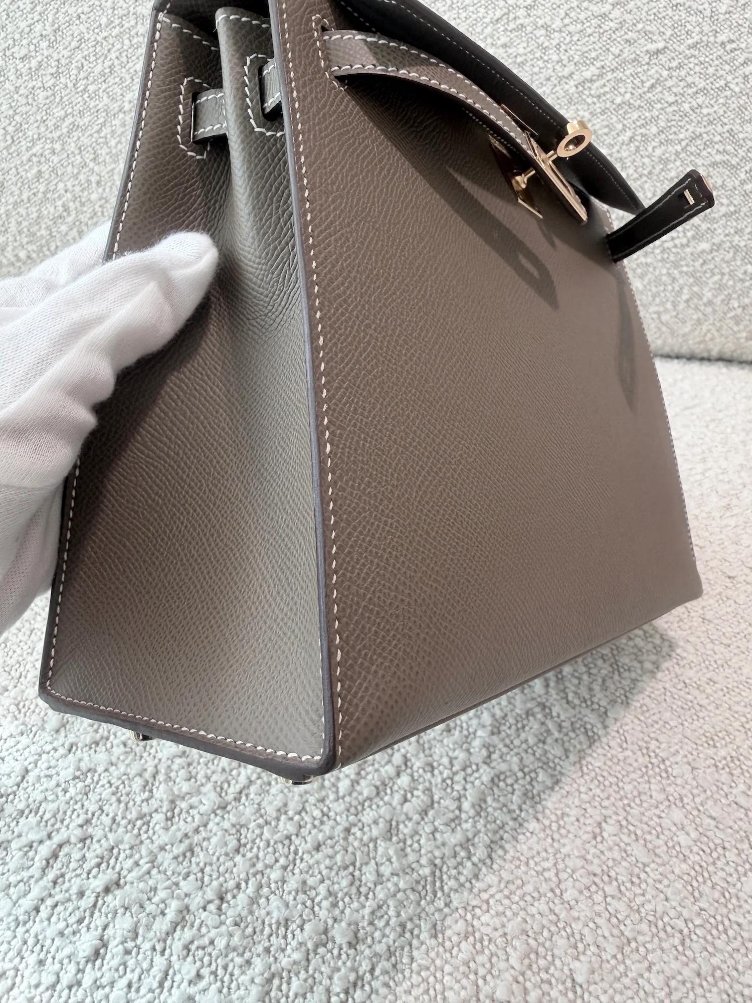 ランク SA HERMÈS エルメス ケリー25 セリエ エトゥープ (18) エプソン ゴールド金具 U刻印 (2022) - 14