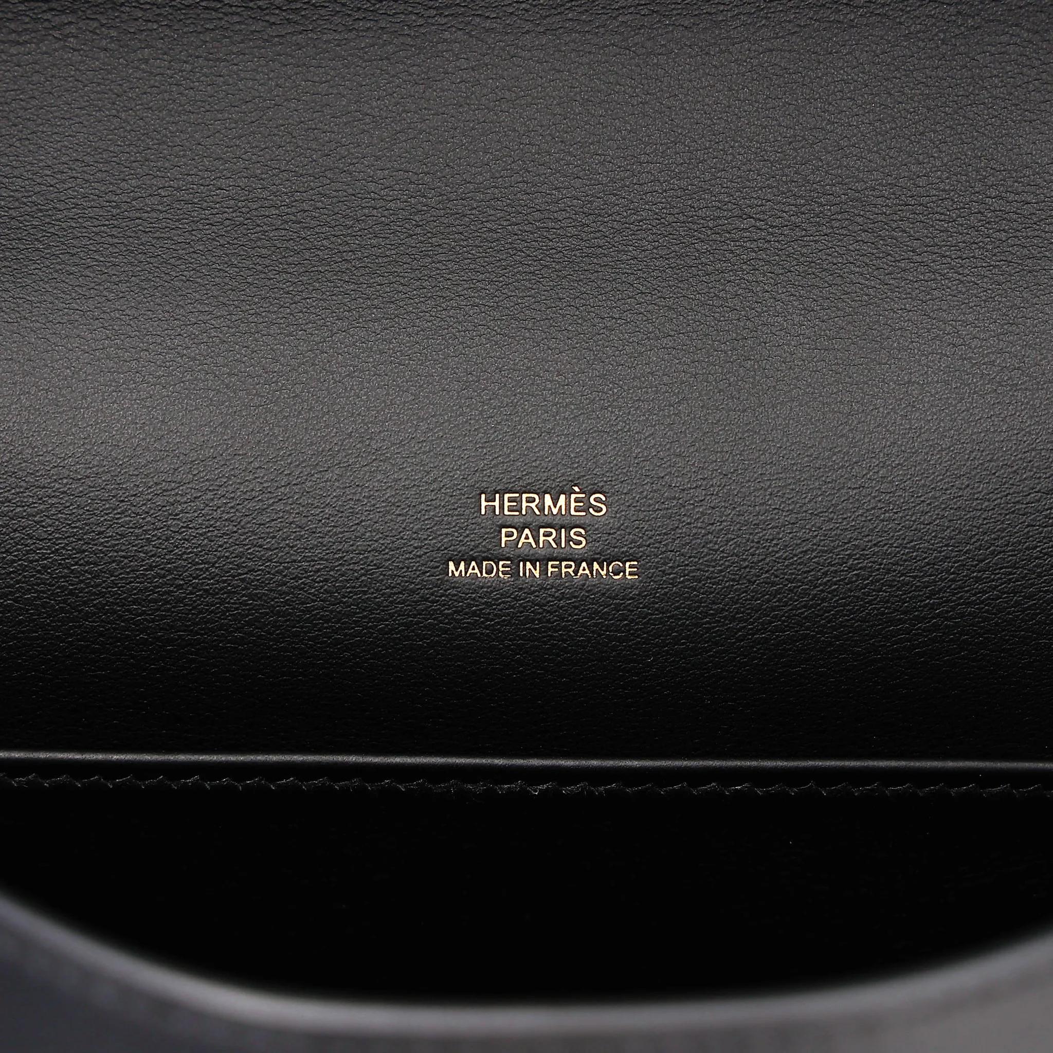 Brand New ( Rank N ) HERMÈS Kelly Pochette Noir (89) Swift Gold hardware K (2025) - 14