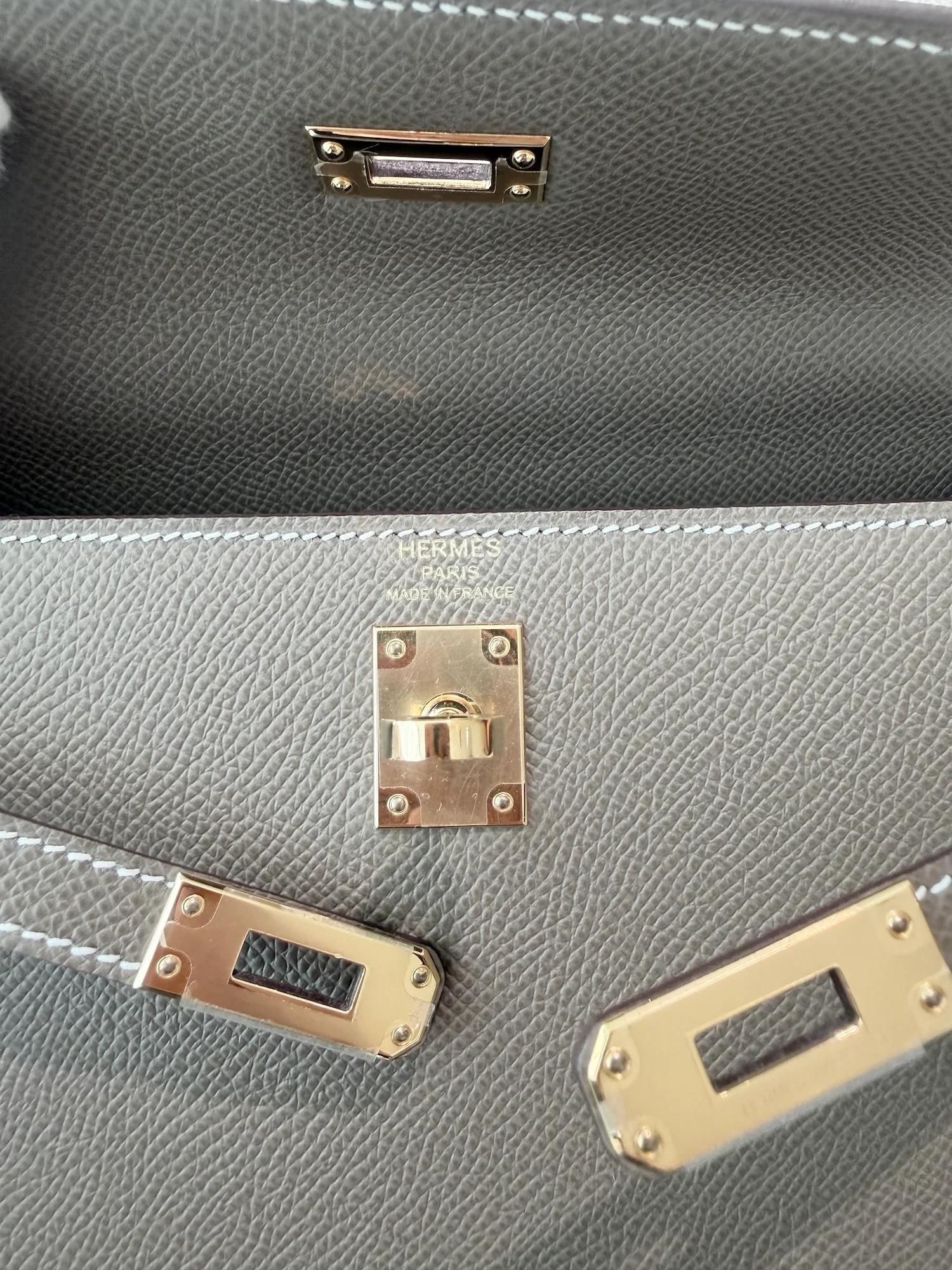 ランク SA HERMÈS エルメス ケリー25 セリエ エトゥープ (18) エプソン ゴールド金具 U刻印 (2022) - 17