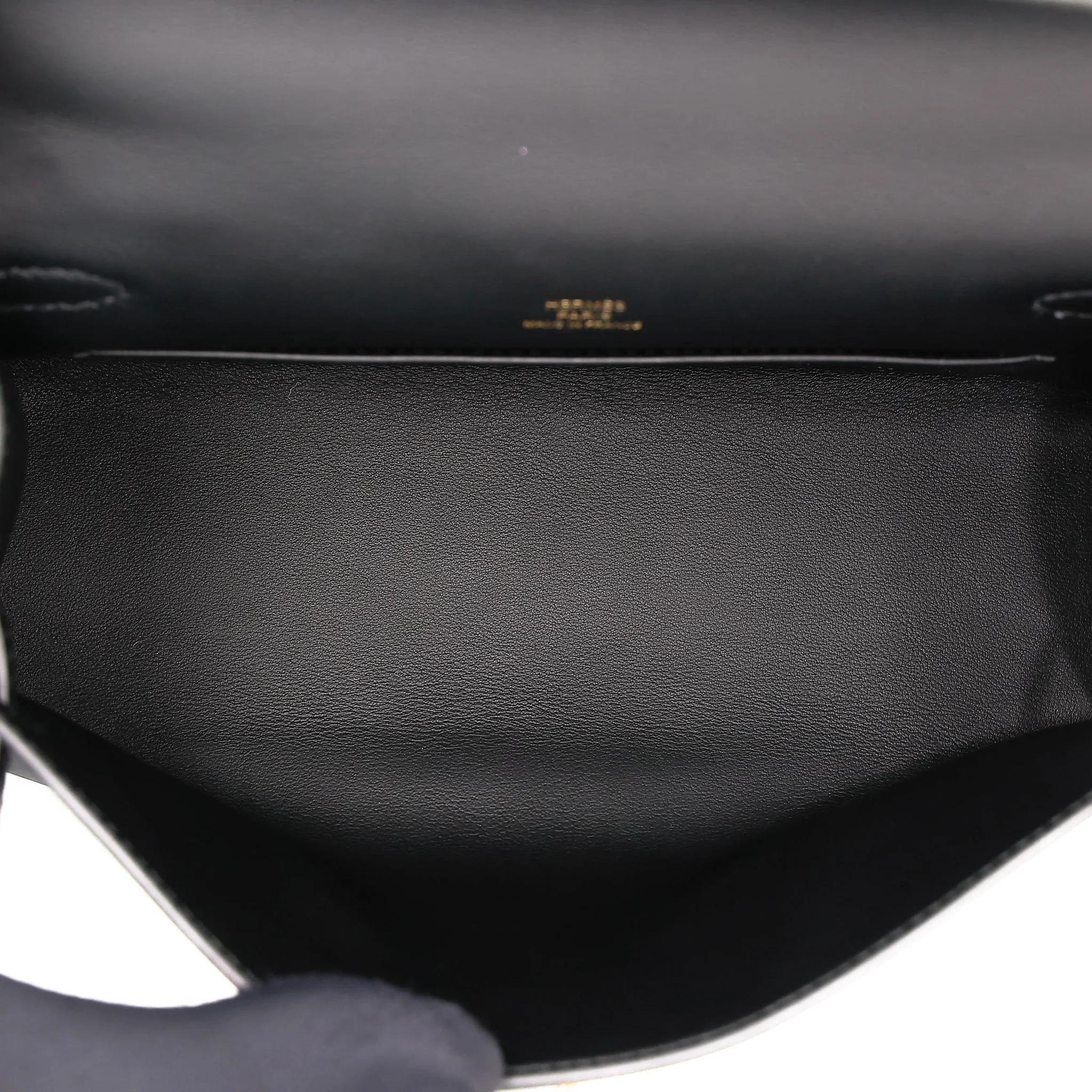 Brand New ( Rank N ) HERMÈS Kelly Pochette Noir (89) Swift Gold hardware K (2025) - 18
