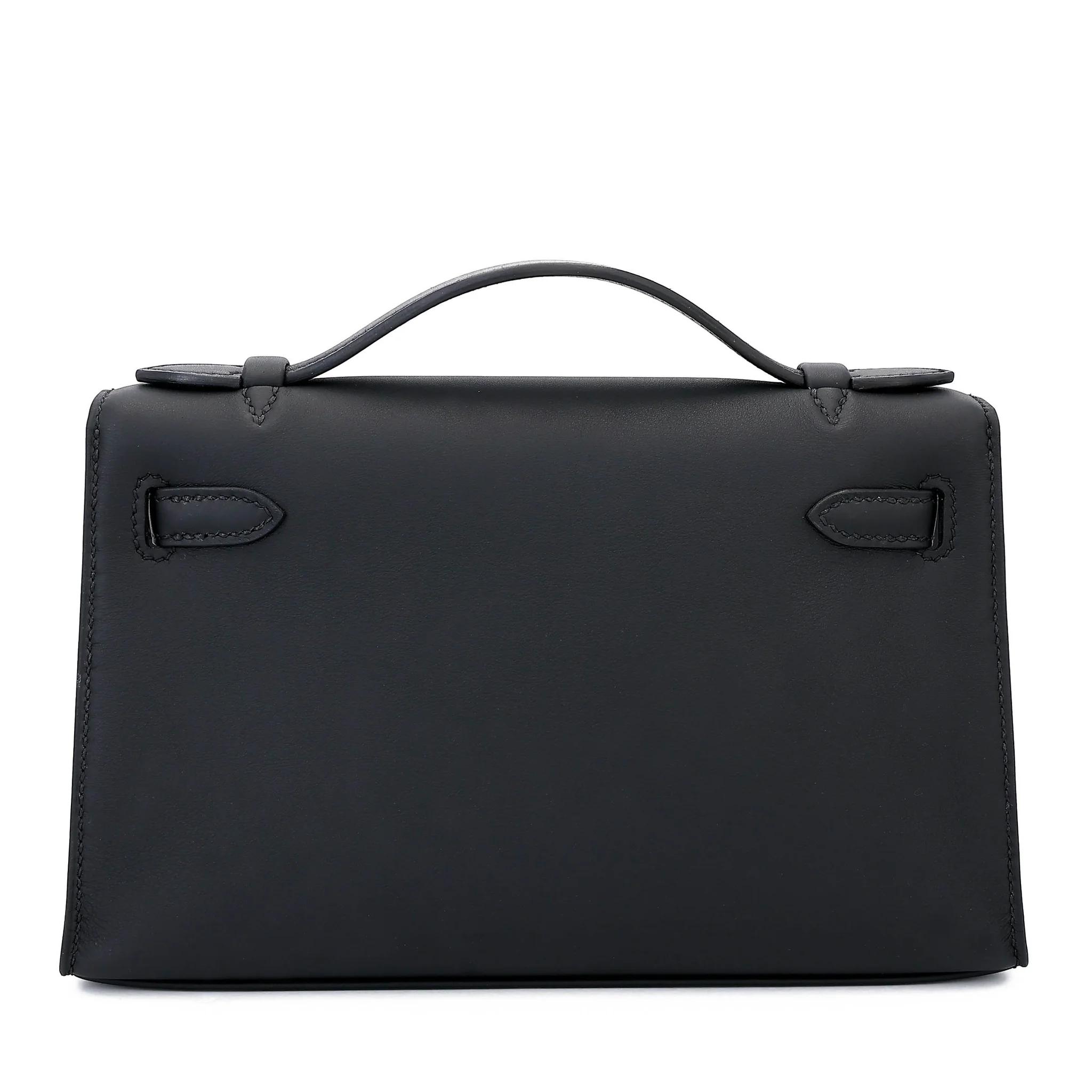 Brand New ( Rank N ) HERMÈS Kelly Pochette Noir (89) Swift Gold hardware K (2025) - 2