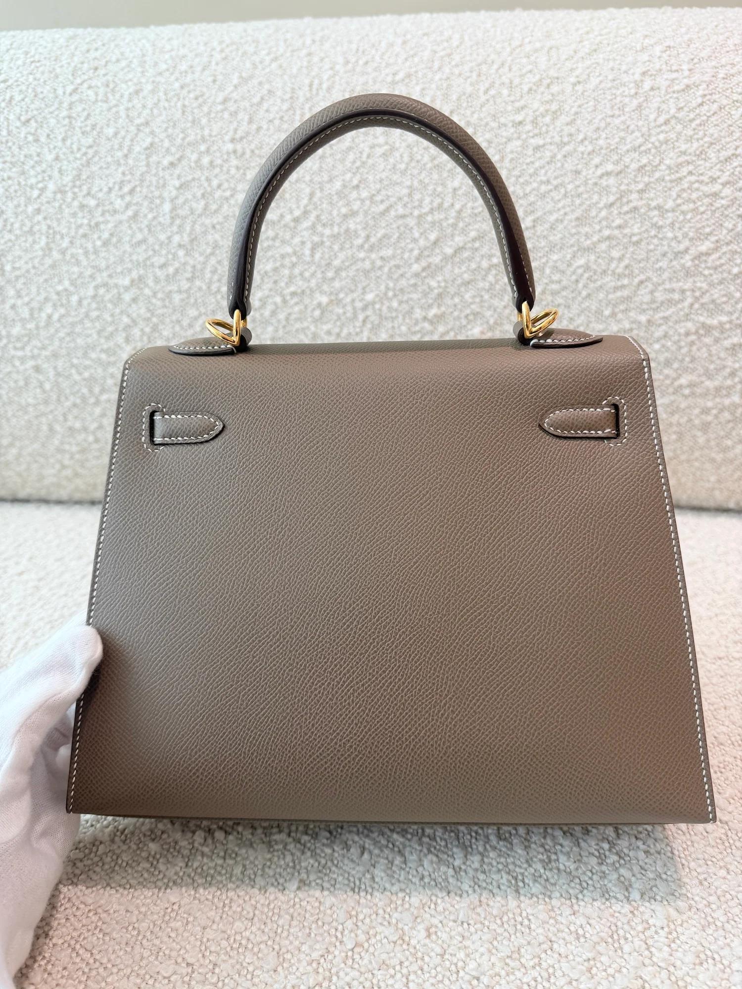 ランク SA HERMÈS エルメス ケリー25 セリエ エトゥープ (18) エプソン ゴールド金具 U刻印 (2022) - 3