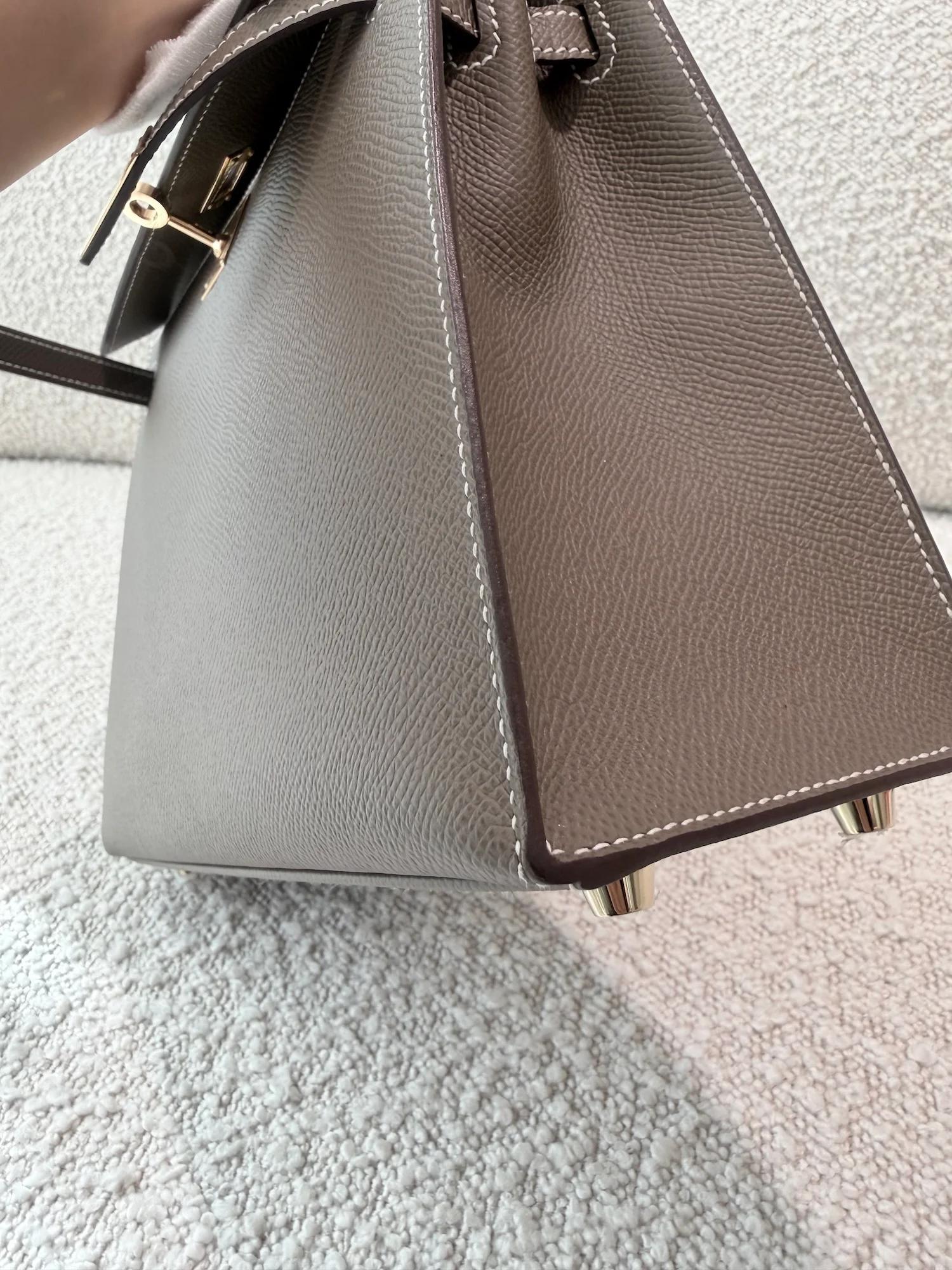 ランク SA HERMÈS エルメス ケリー25 セリエ エトゥープ (18) エプソン ゴールド金具 U刻印 (2022) - 11