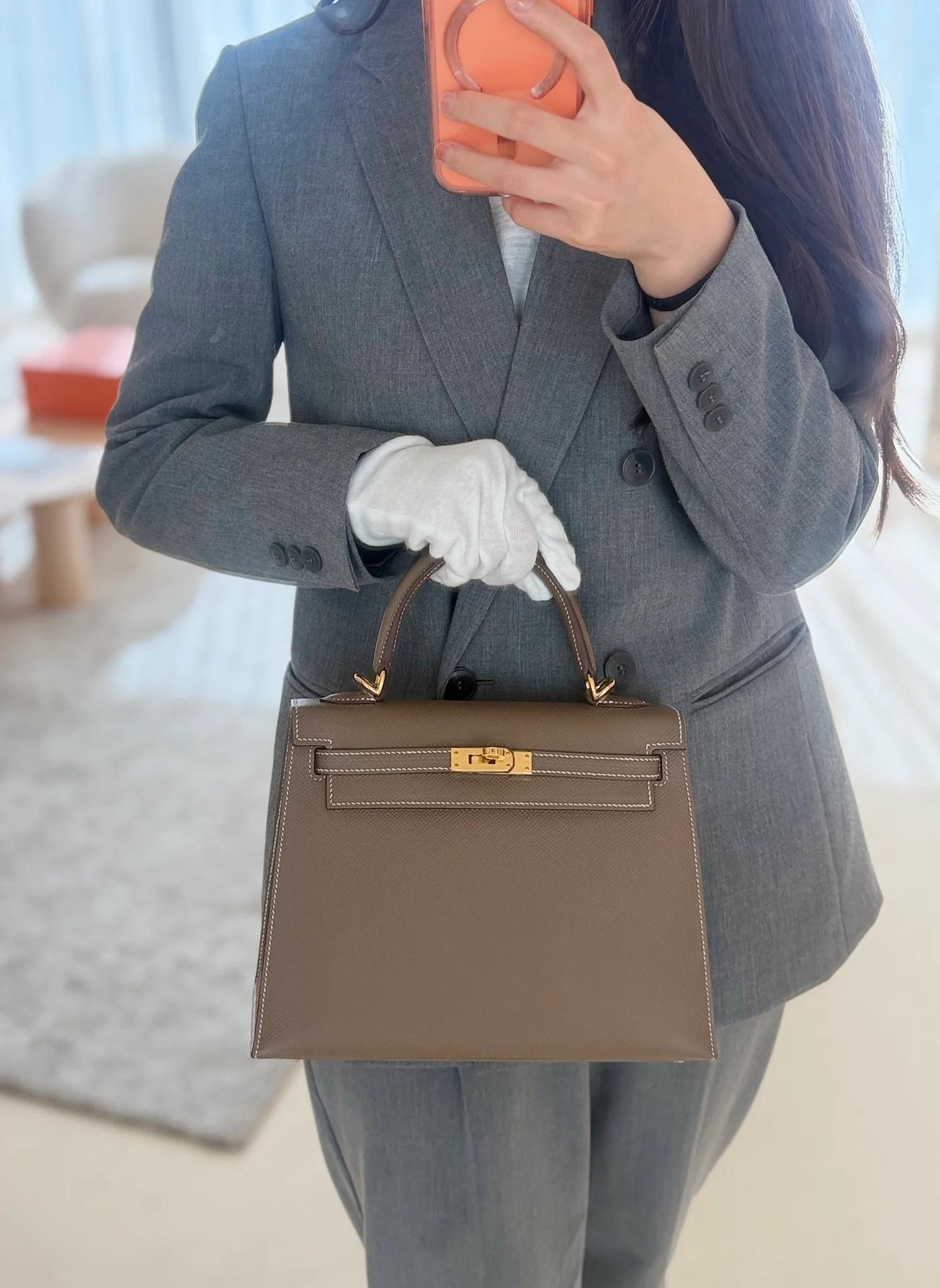 ランク SA HERMÈS エルメス ケリー25 セリエ エトゥープ (18) エプソン ゴールド金具 U刻印 (2022) - 4