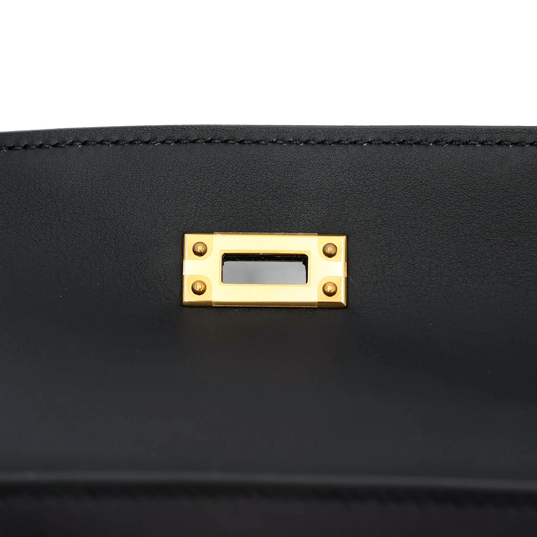 Brand New ( Rank N ) HERMÈS Kelly Pochette Noir (89) Swift Gold hardware K (2025) - 11