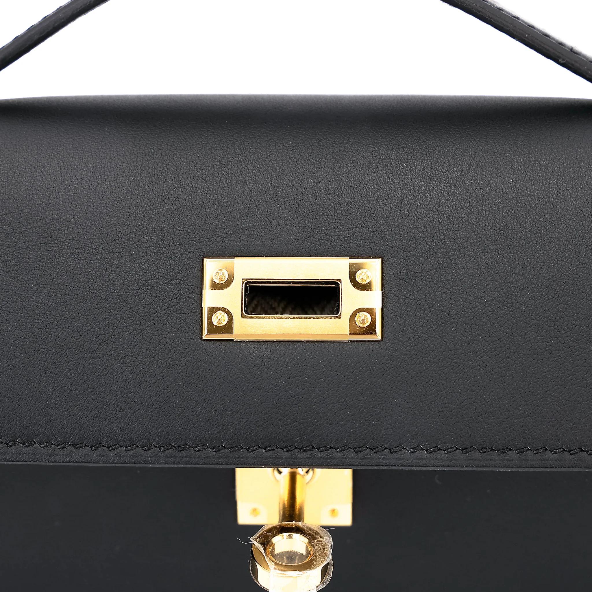 Brand New ( Rank N ) HERMÈS Kelly Pochette Noir (89) Swift Gold hardware K (2025) - 10