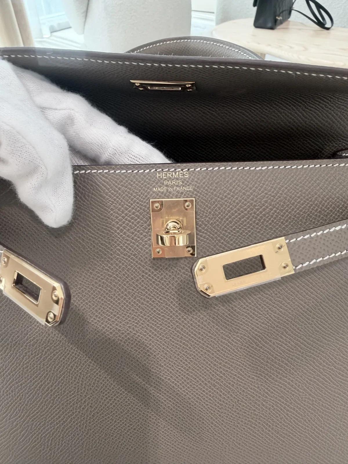 ランク SA HERMÈS エルメス ケリー25 セリエ エトゥープ (18) エプソン ゴールド金具 U刻印 (2022) - 20