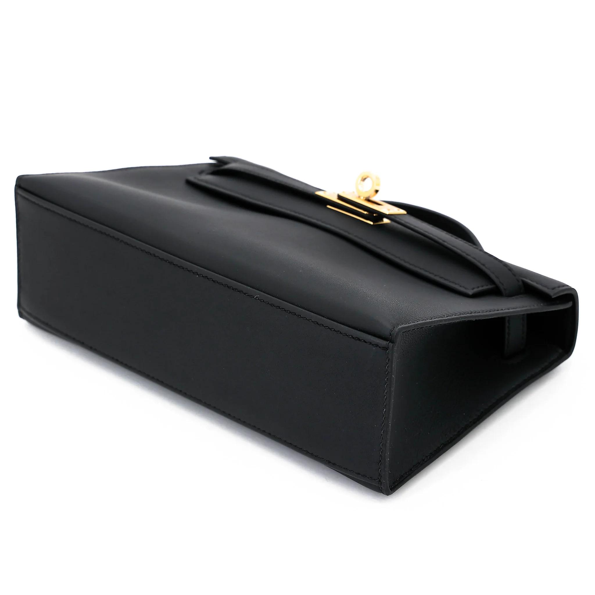 Brand New ( Rank N ) HERMÈS Kelly Pochette Noir (89) Swift Gold hardware K (2025) - 4