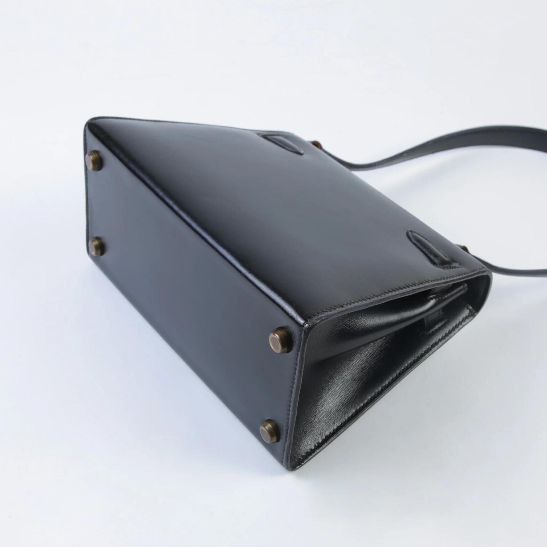 A美品 HERMÈS 爱马仕 Mini Kelly 20 89 黑色 Noir (Black) Box牛皮 金扣 - 7