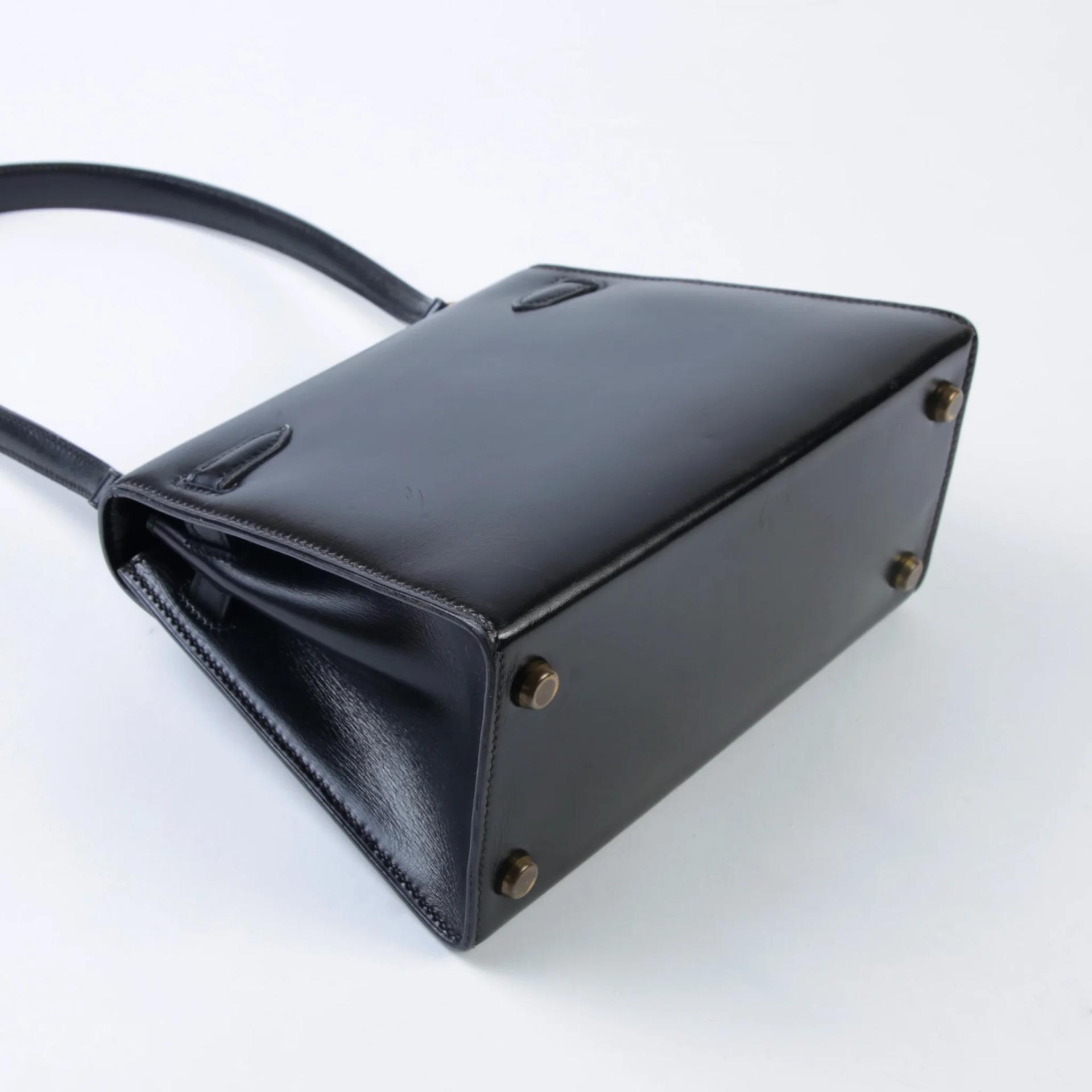 A美品 HERMÈS 爱马仕 Mini Kelly 20 89 黑色 Noir (Black) Box牛皮 金扣 - 6