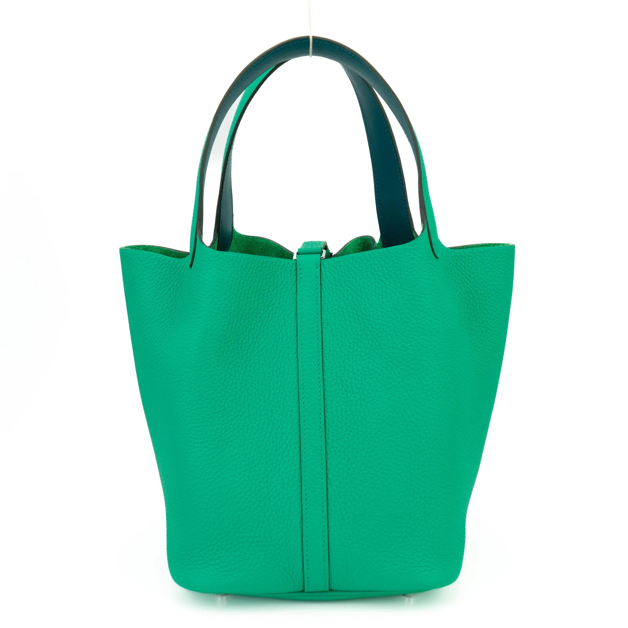 ランク NS 未使用品 HERMÈS エルメス ピコタンロックMM ミント (6W) ヴェールボスフォール (W0) トリヨン シルバー金具 Z刻印 (2021) - 2