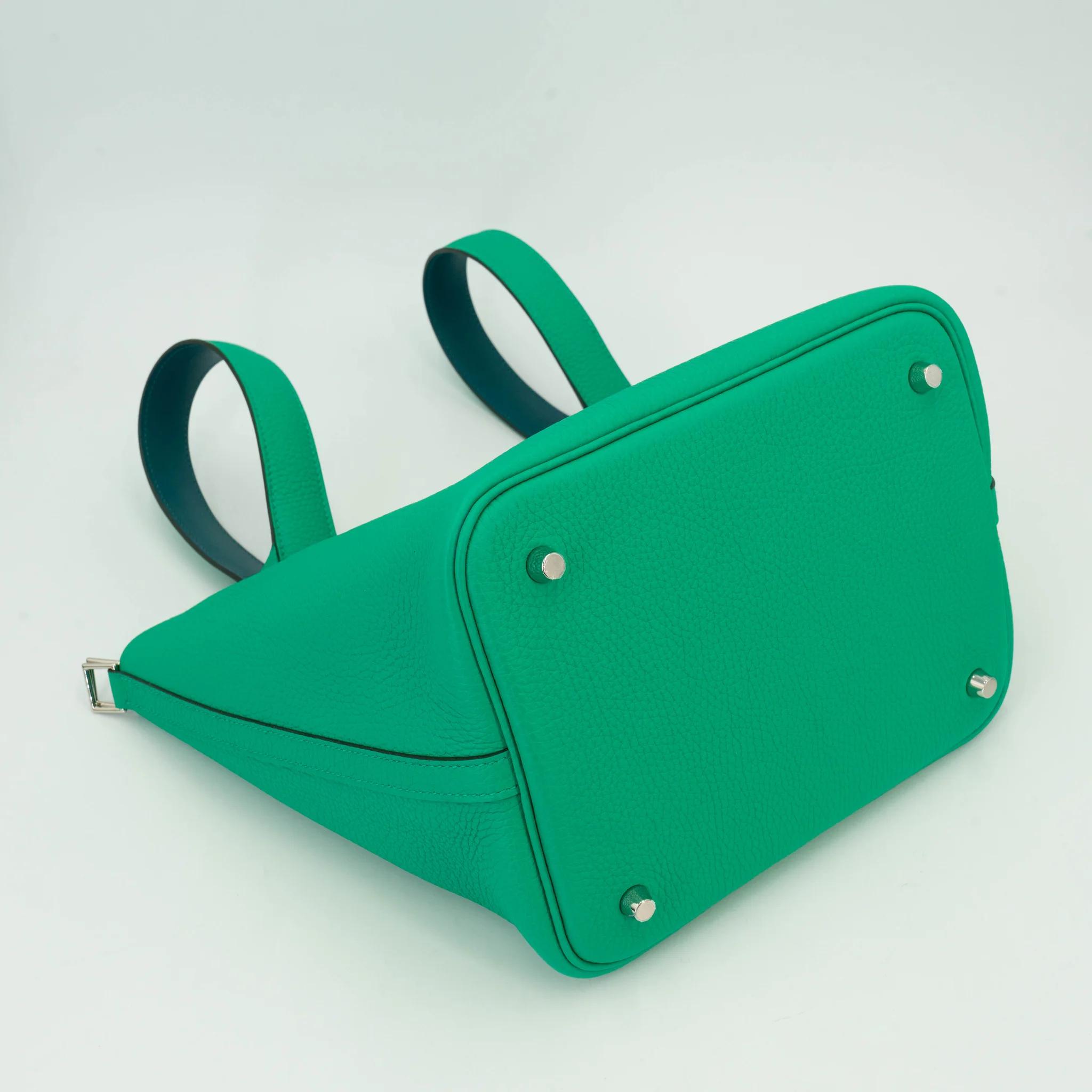 ランク NS 未使用品 HERMÈS エルメス ピコタンロックMM ミント (6W) ヴェールボスフォール (W0) トリヨン シルバー金具 Z刻印 (2021) - 11