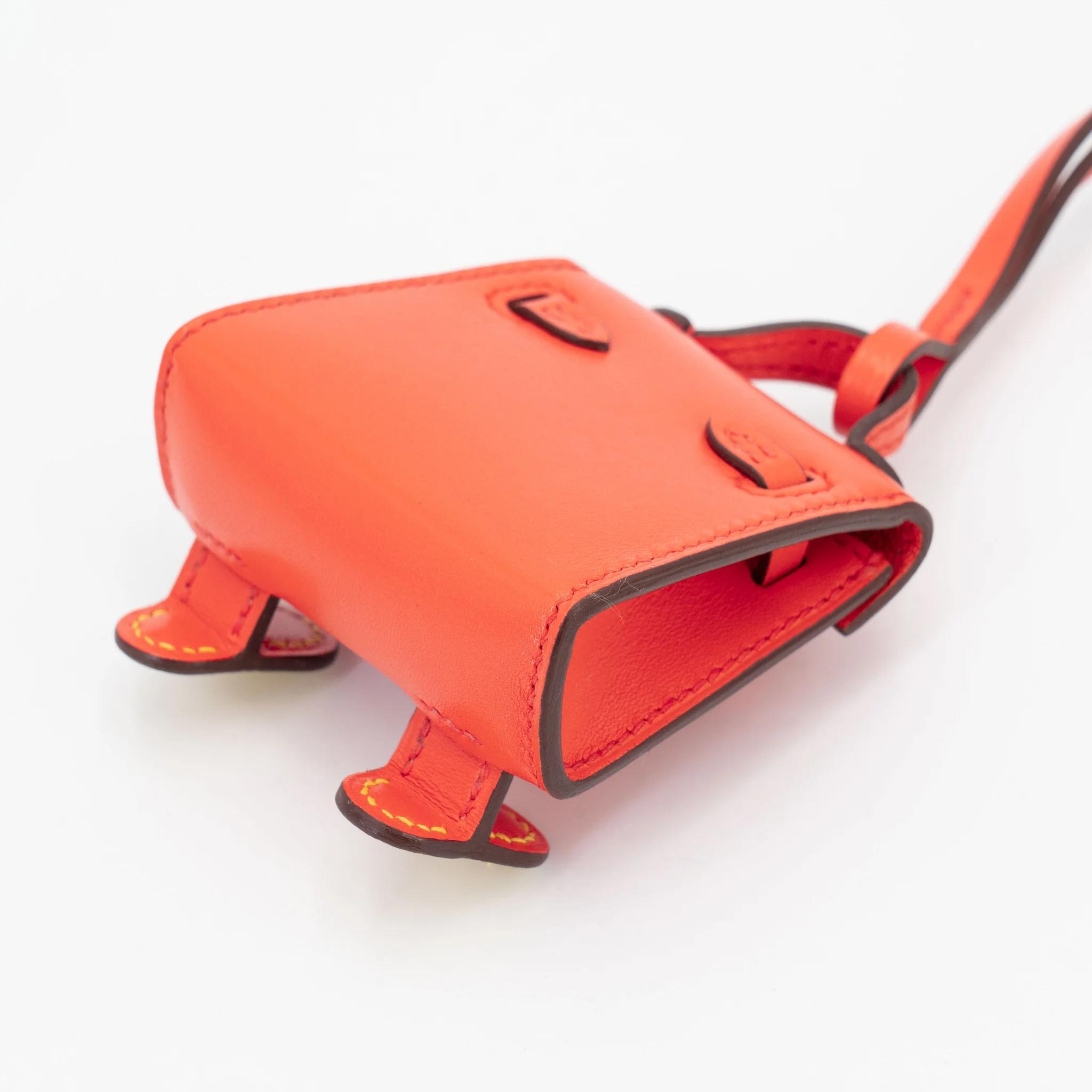Unused ( Rank NS ) HERMÈS Kelly Doll charm Orange Poppy (8V) Tadelakt Palladium hardware B (2023) - 7