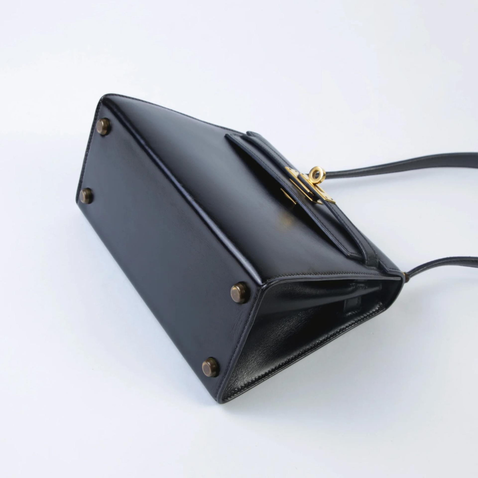 A美品 HERMÈS 爱马仕 Mini Kelly 20 89 黑色 Noir (Black) Box牛皮 金扣 - 5