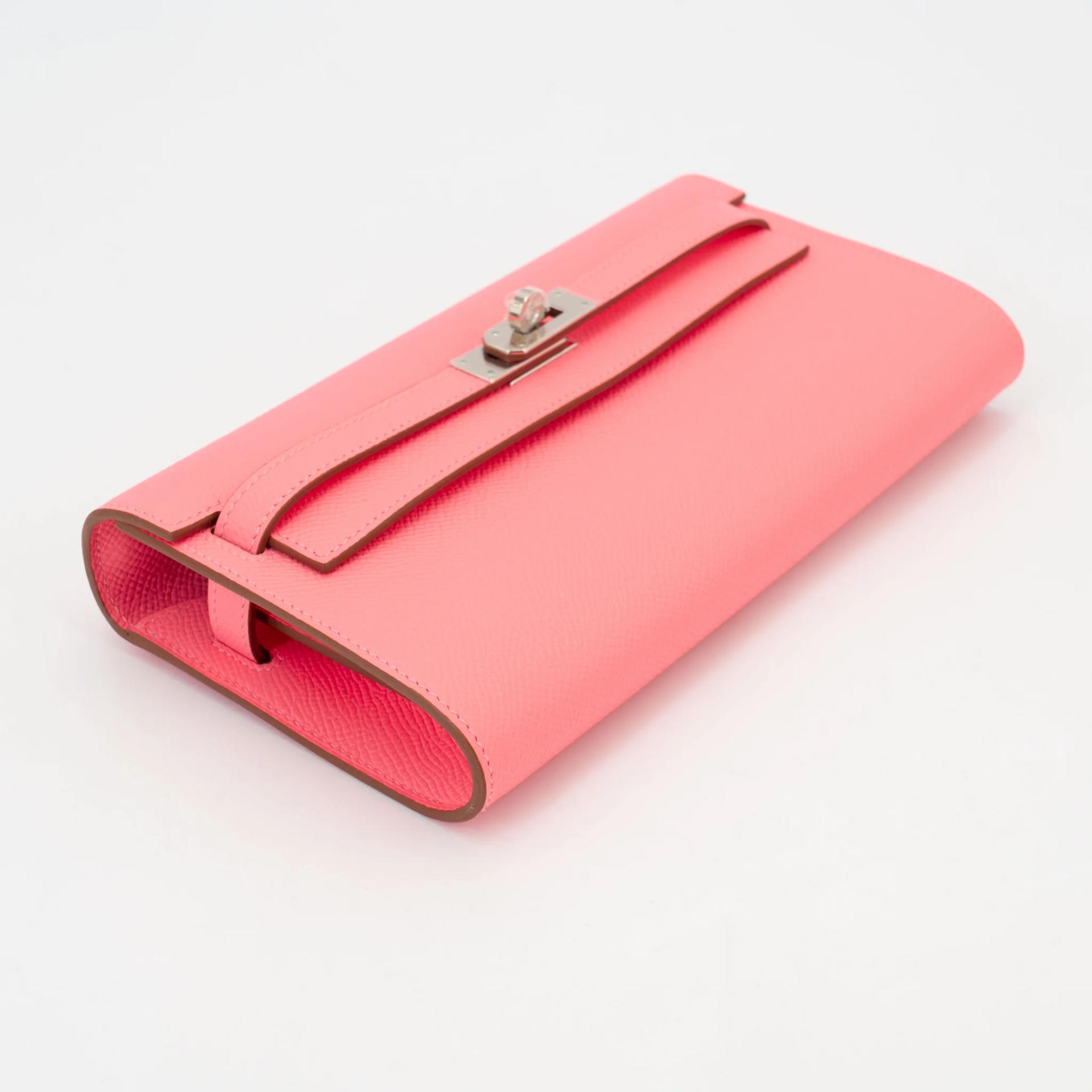 Unused ( Rank NS ) HERMÈS Kelly To Go Wallet Rose Confetti (1Q) Epsom Palladium hardware Y (2020) - 5