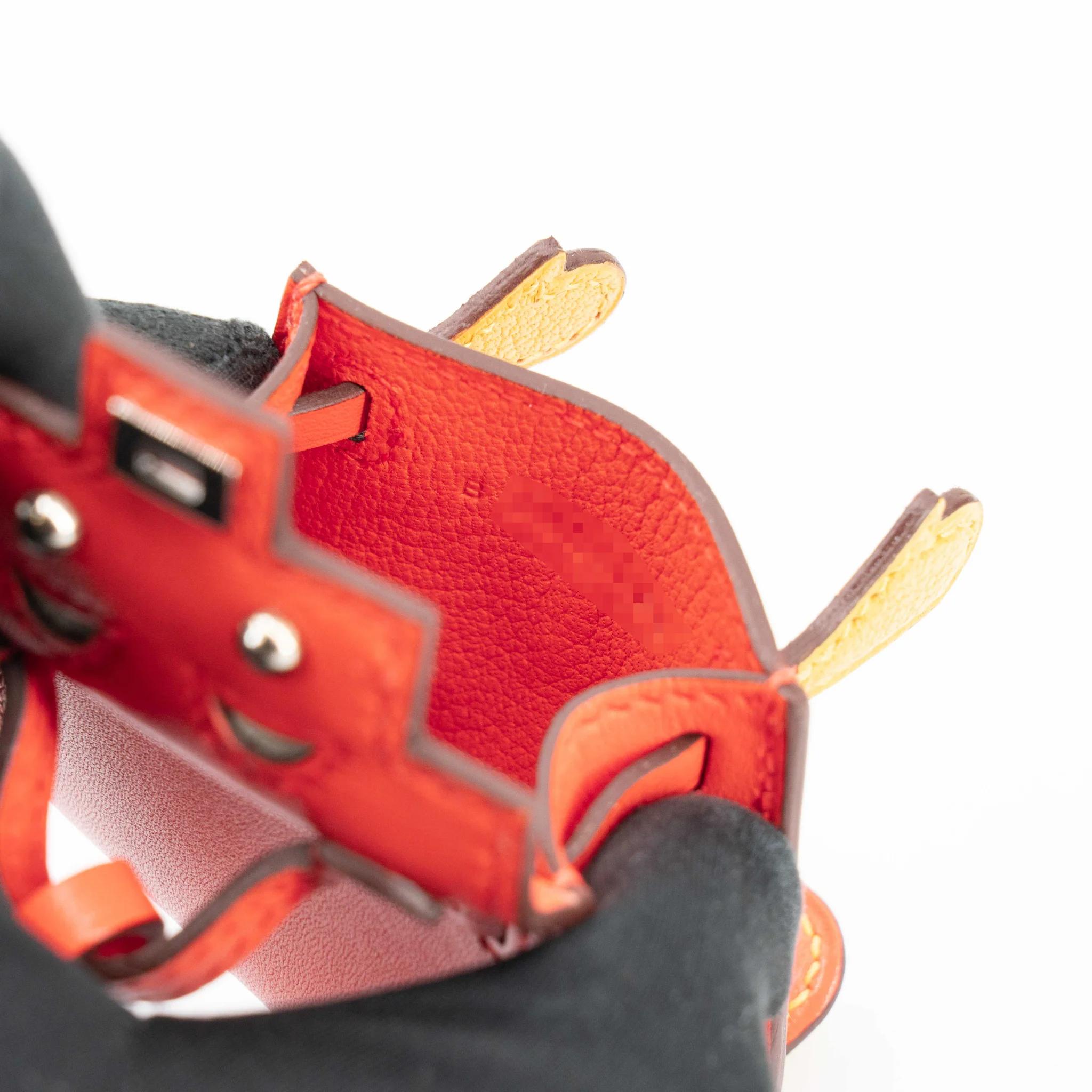 Unused ( Rank NS ) HERMÈS Kelly Doll charm Orange Poppy (8V) Tadelakt Palladium hardware B (2023) - 18
