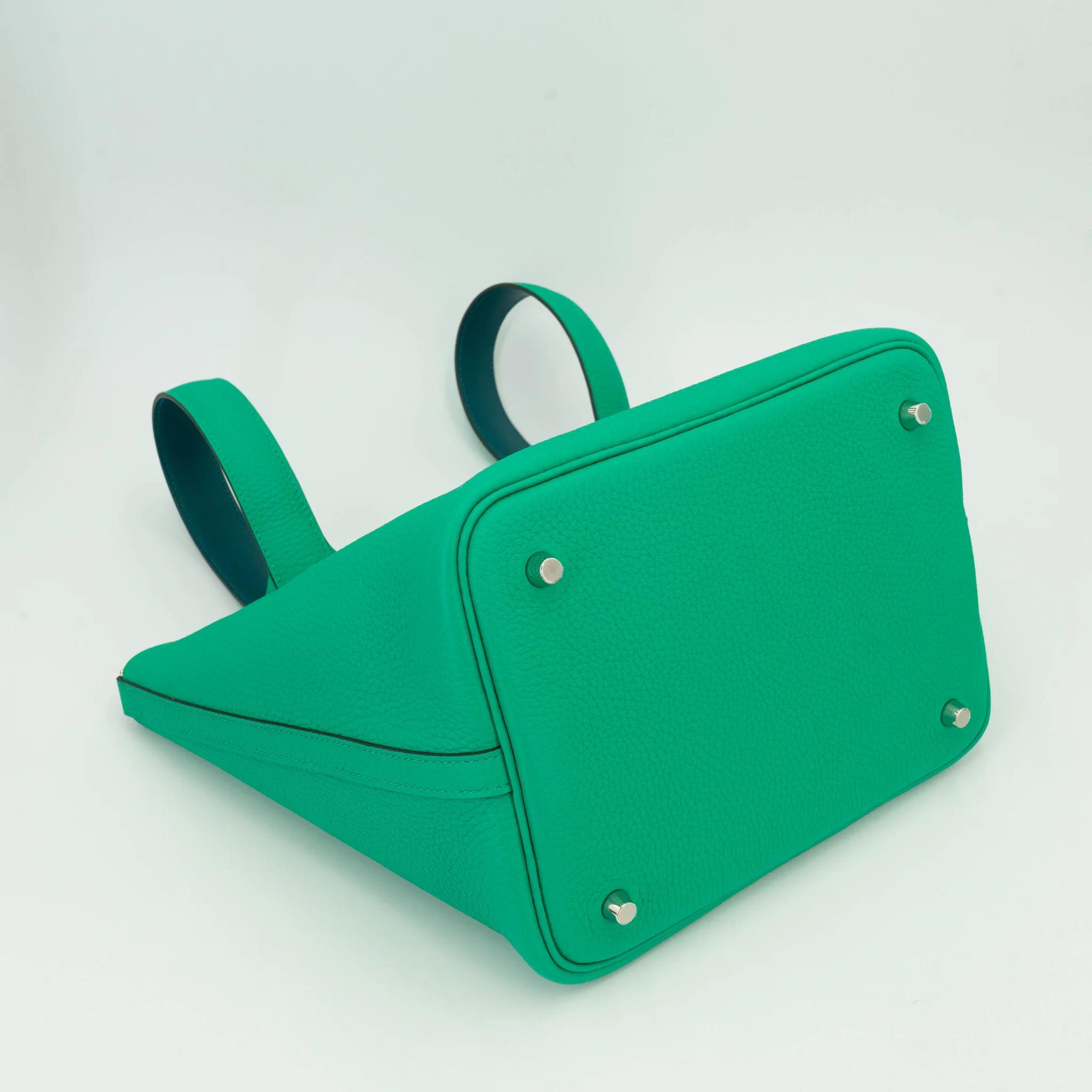 ランク NS 未使用品 HERMÈS エルメス ピコタンロックMM ミント (6W) ヴェールボスフォール (W0) トリヨン シルバー金具 Z刻印 (2021) - 8