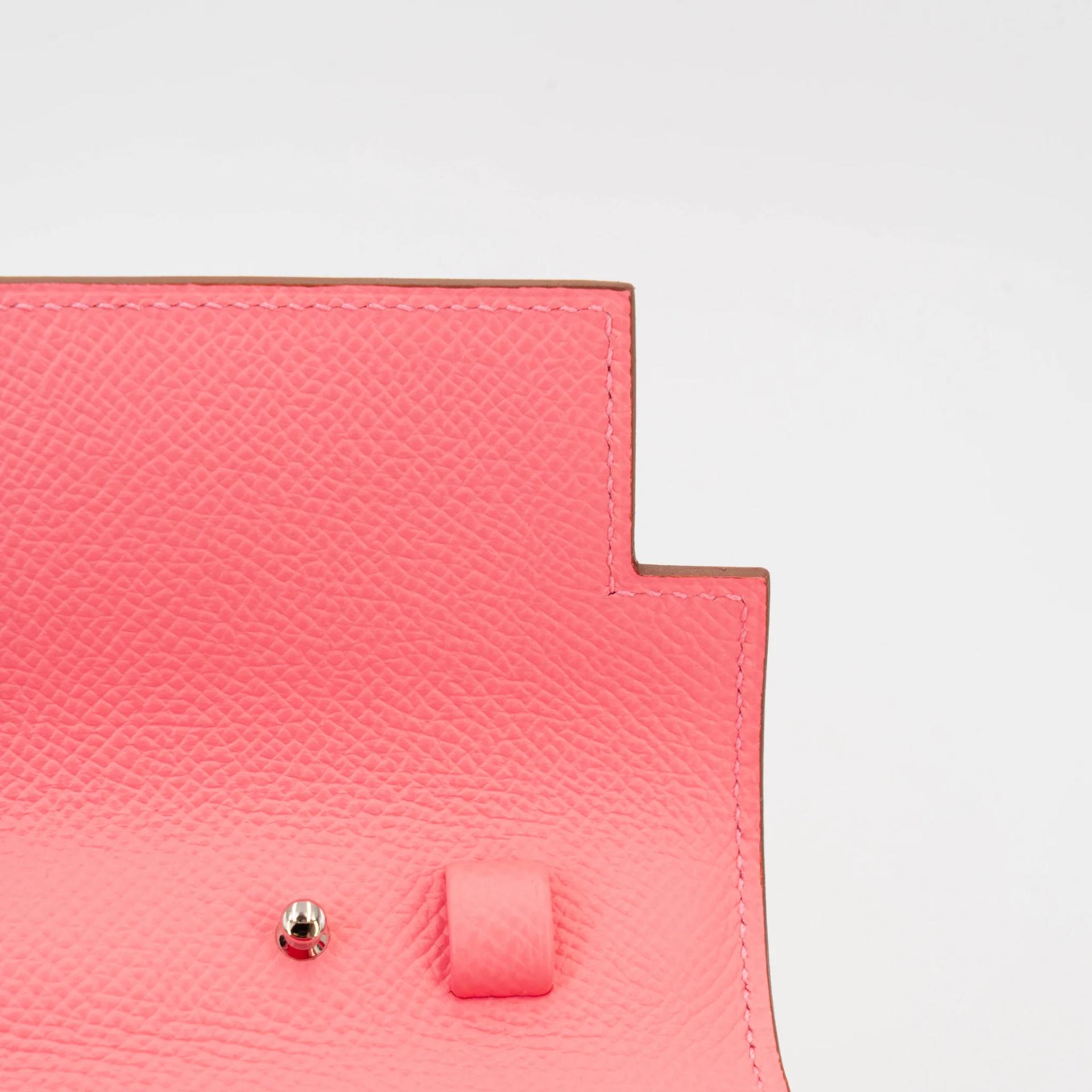 Unused ( Rank NS ) HERMÈS Kelly To Go Wallet Rose Confetti (1Q) Epsom Palladium hardware Y (2020) - 14
