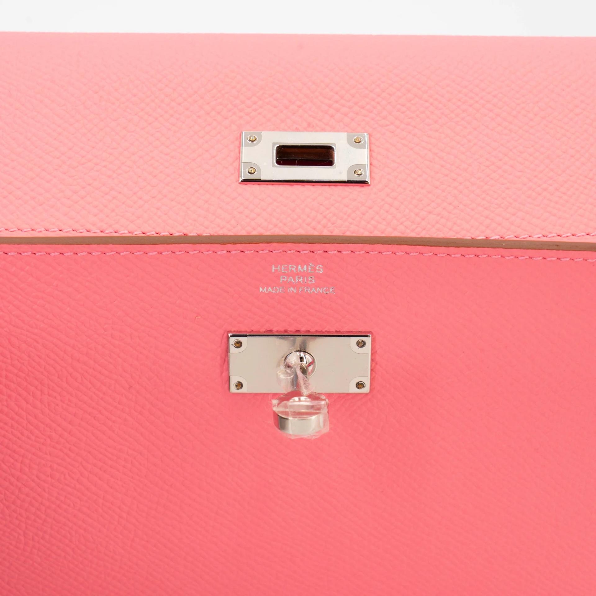 Unused ( Rank NS ) HERMÈS Kelly To Go Wallet Rose Confetti (1Q) Epsom Palladium hardware Y (2020) - 10