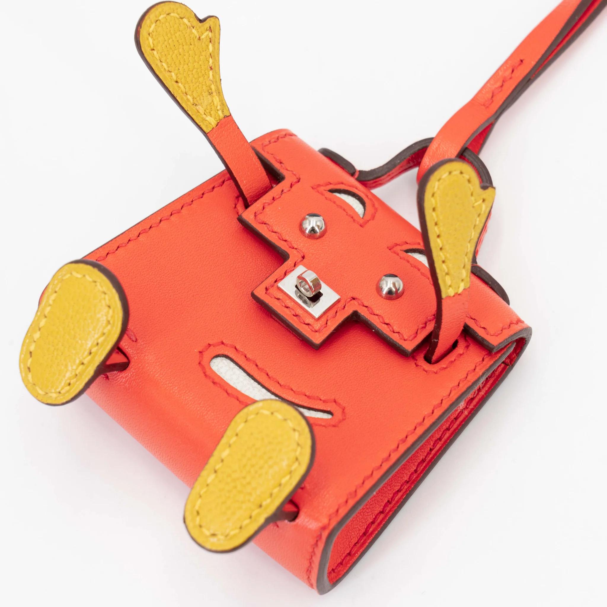 Unused ( Rank NS ) HERMÈS Kelly Doll charm Orange Poppy (8V) Tadelakt Palladium hardware B (2023) - 20