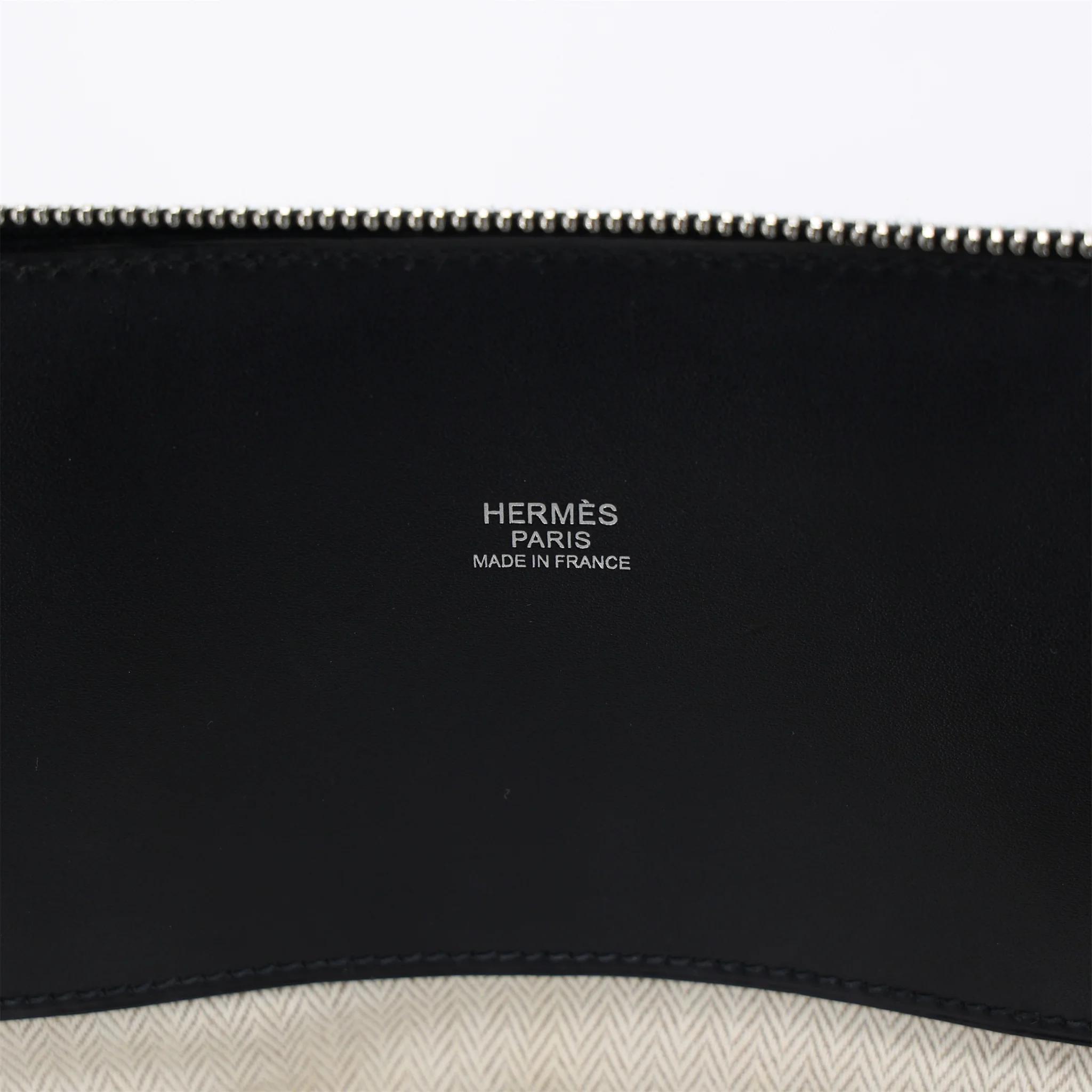 Excellent ( Rank SA ) HERMÈS Limited Edition Bolide 35 Paddock Noir (89) Etoupe (18) Ecru Vache Hunter Palladium hardware T (2015) - 9