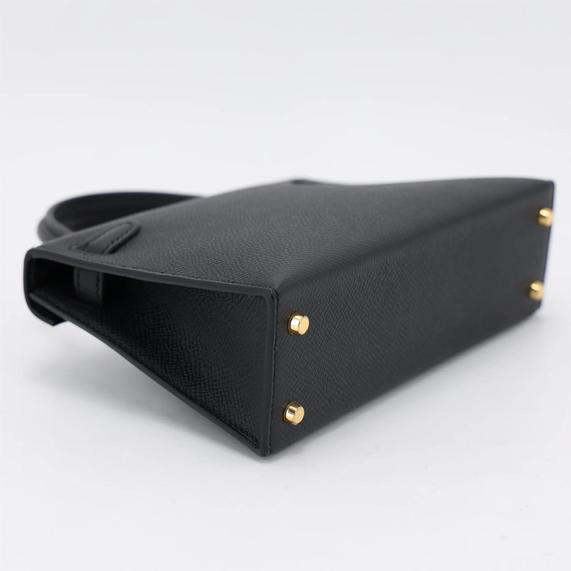 Excellent ( Rank SA ) HERMÈS Mini Kelly II Noir (89) Epsom Gold hardware W (2024) - 6